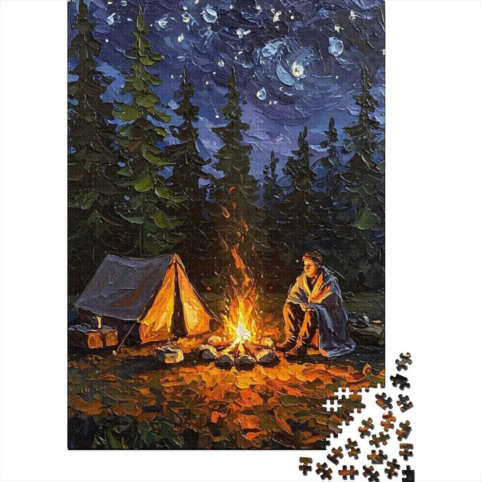 Campfire 1000 Piece Jigsaw Puzzle Paper Adult Night Sky Jigsaw Puzzle for Adults Home Decor 58 nan โ image 1