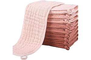 Yoofoss Muslin Burp Cloths for Baby Girl: Super Soft and Absorbent Gradient Pink