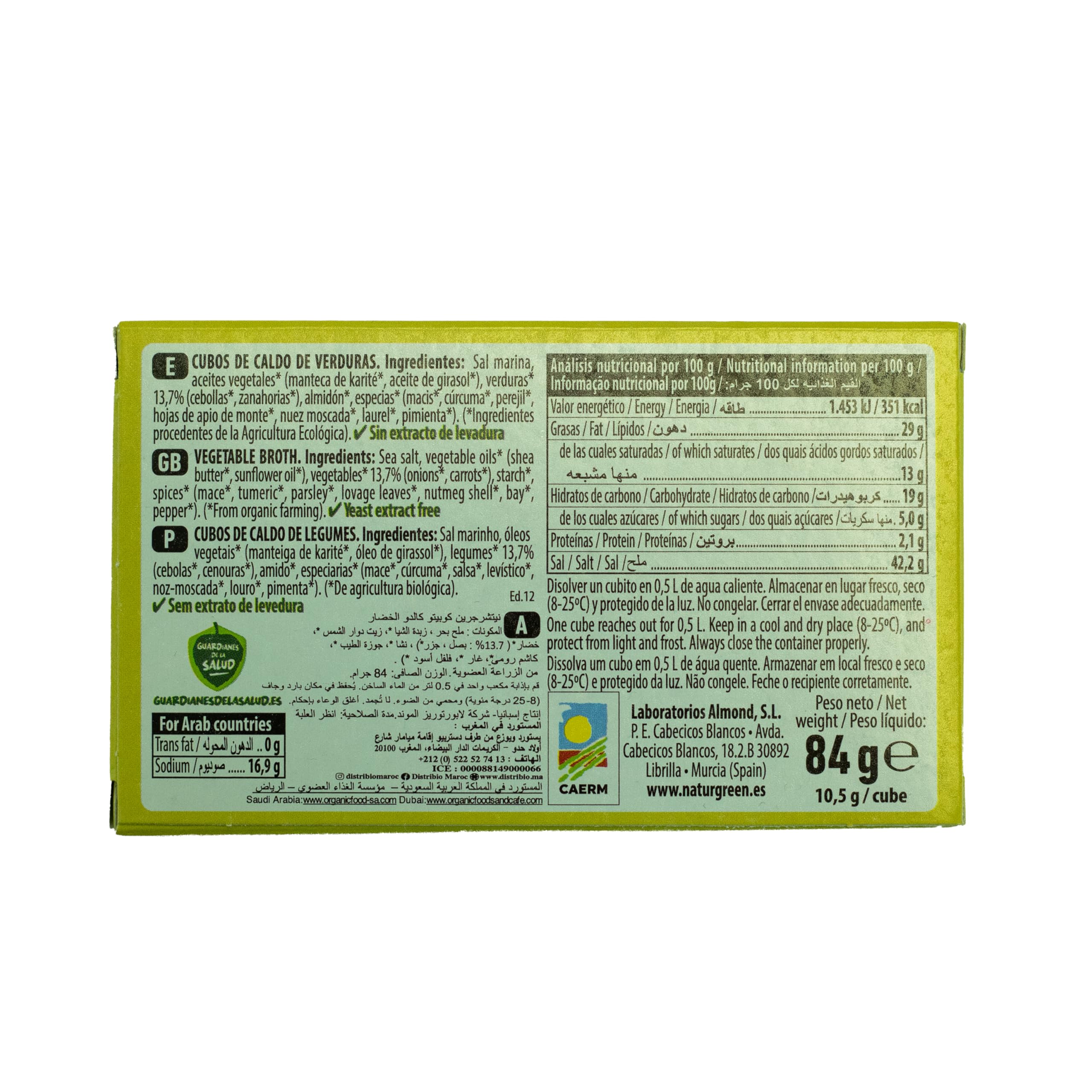 NaturGreen Cubitos Caldo Verduras 8 cubos Bio