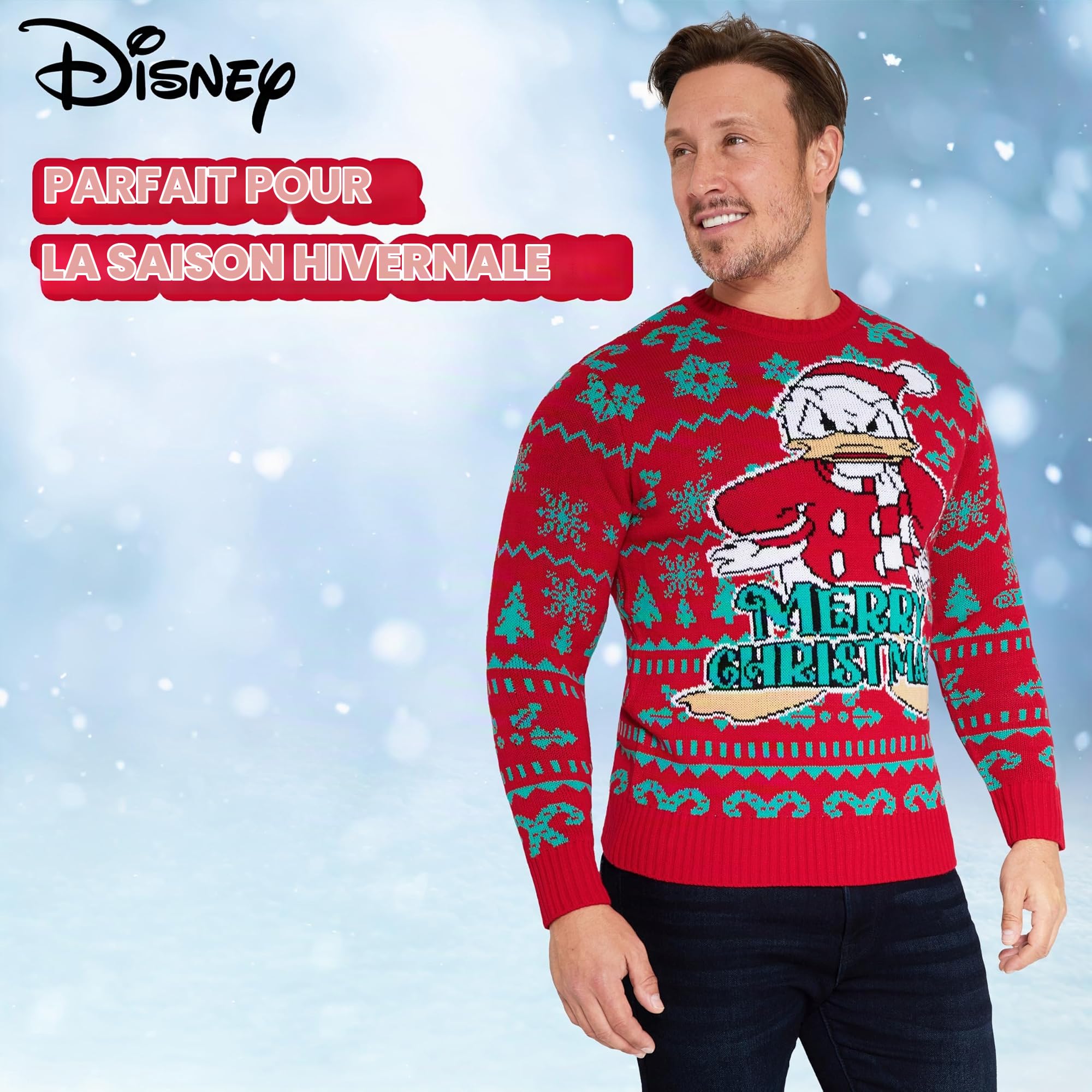 Disney Pull Homme Hiver Chaud, Pull de Noël Homme - Cadeau Homme et Ado