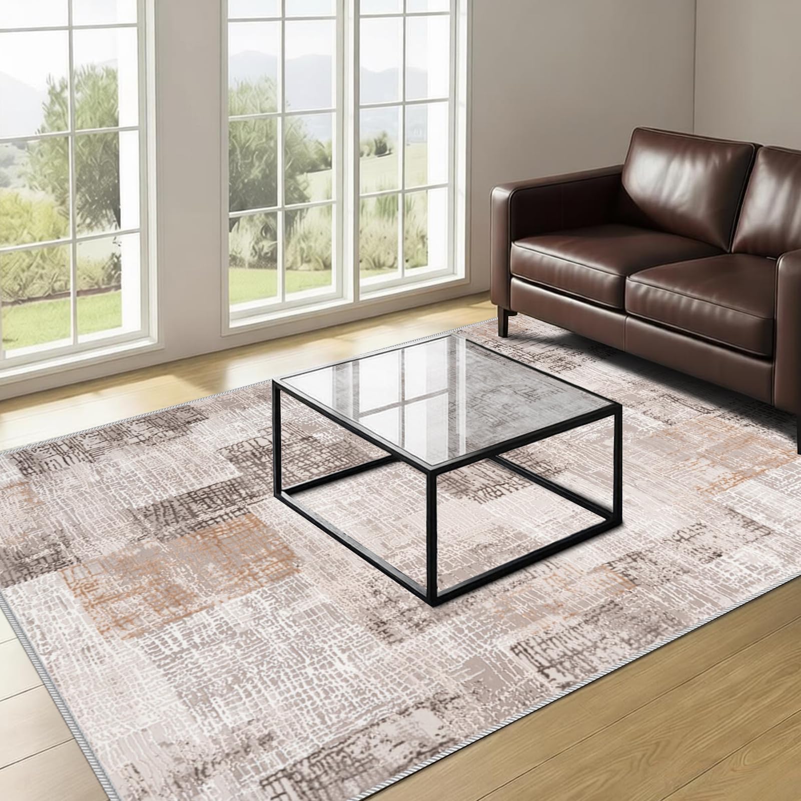 Dywan do salonu w stylu vintage, 80 x 160 cm dywaniki do sypialni, salonu, sypialni, kuchni, jadalni, duży dywan z krótkim włosiem, dywan do jadalni, antypoślizgowy zmywalny dywanik kuchenny