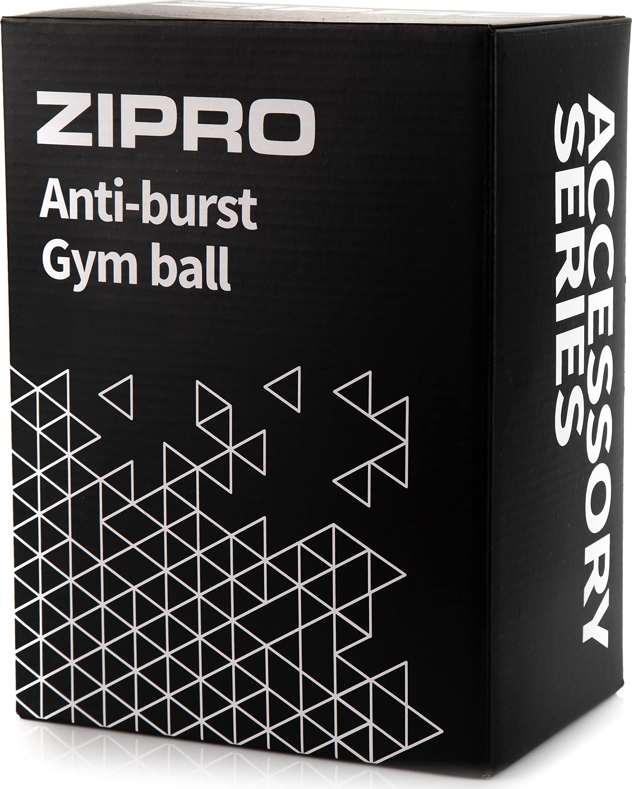 ZIPRO Gruba piłka gimnastyczna, piłka do pilatesu, 65 cm, piłka do siedzenia, do biura, do równowagi, jogi, jako mały sprzęt fitness i krzesło do balansowania w domu, czarna