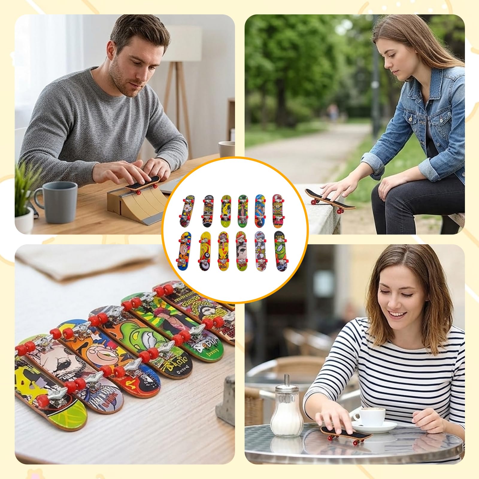 dienjason 12 Pcs Finger Skateboards, Mini Skateboard, Finger Skateboard - Image 7