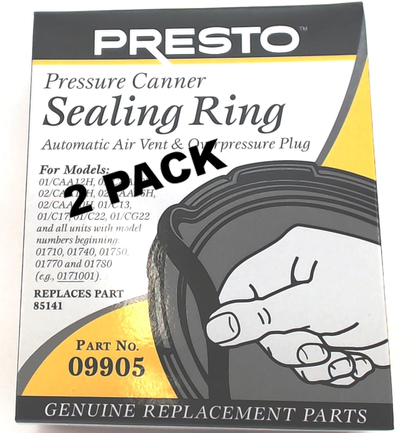 2 Pk, Presto Pressure Cooker Sealing Ring Gasket 09905