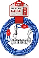 Vista 1 de Petbobi Cable de Amarre para Perros de 40 pies – Correa para Perros Resistente de hasta 120 libras, Correa de Cable Metálico para Exteriores
