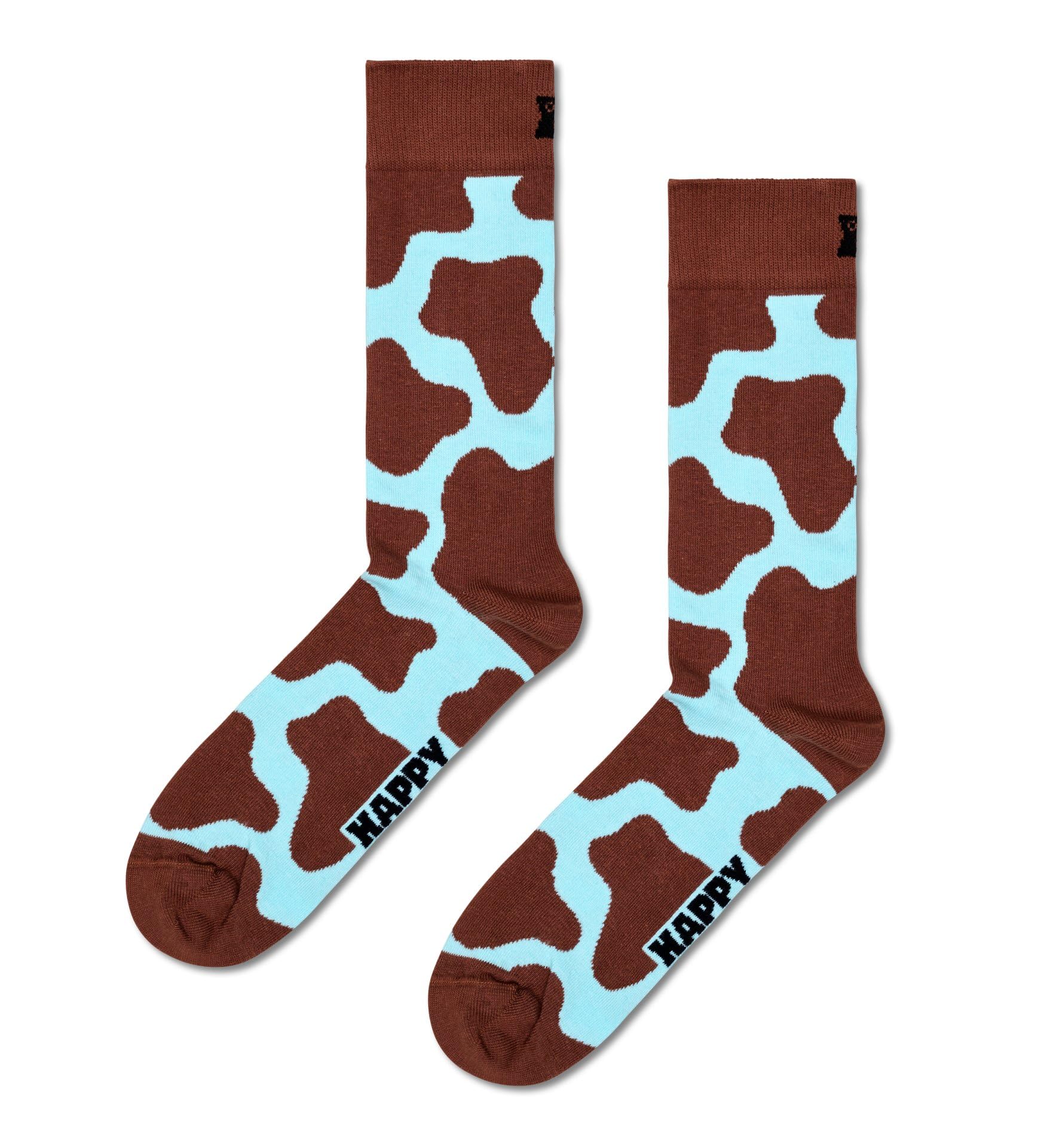 Happy Socks Unisex Cow Sock - P000079 Crew Socks, Animal Pattern Socks For Men And Women, Cow Sock, Size 41-46