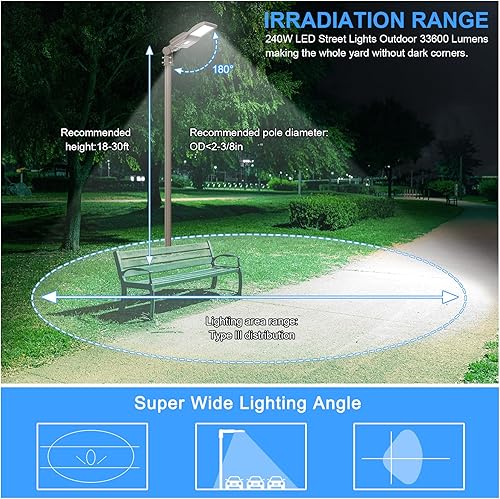 Miniatura 6 de Luces LED de estacionamiento de 240 W 33600 LM LED Shoebox Pole Lights Fixture (800W HIDHPS de reemplazo) 5000K IP65 AC100-277V UL Listado