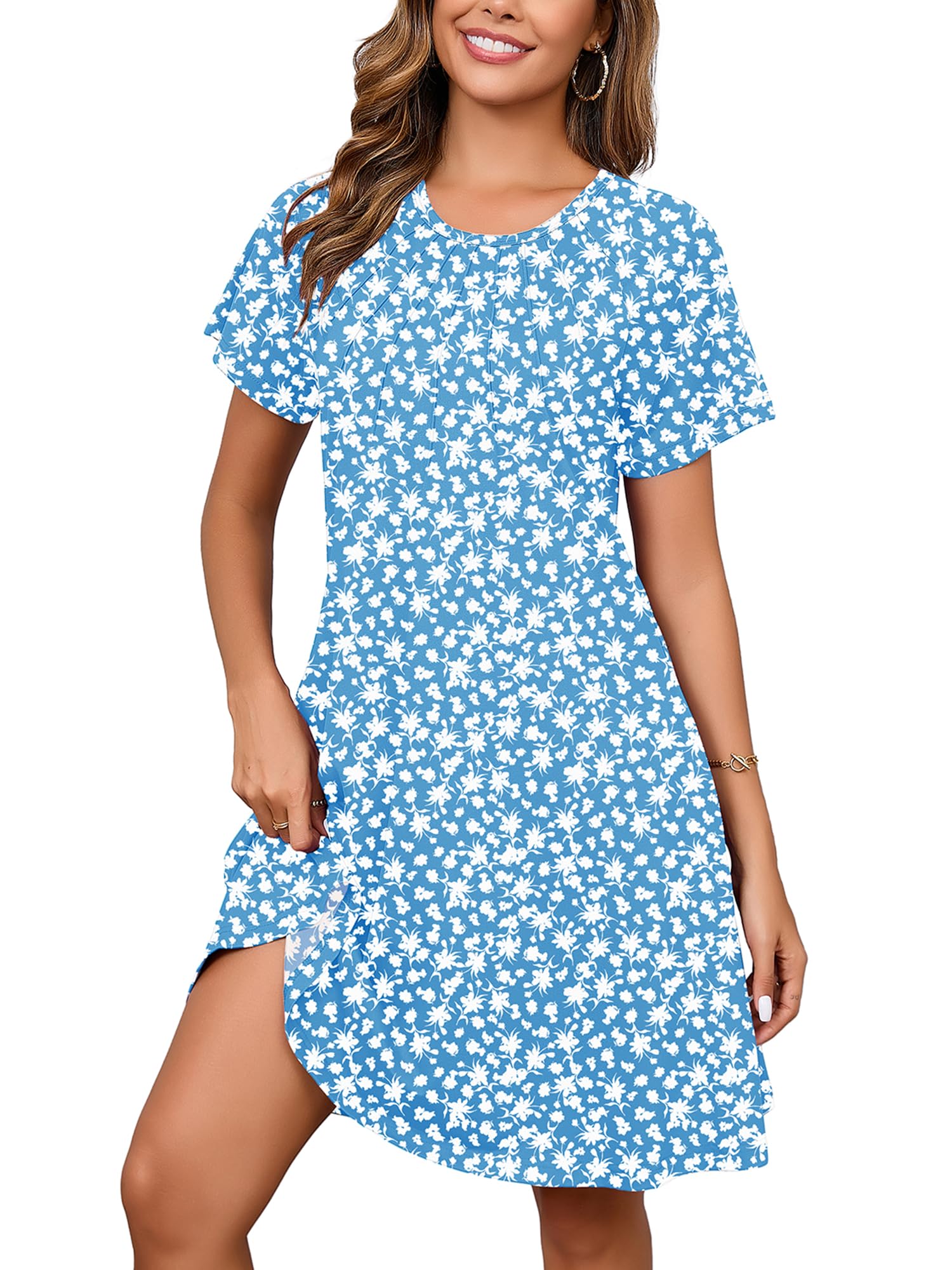 Heymoments Short Sleeve Crewneck Summer Dresses for Women