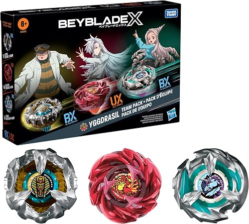 Beyblade X, Yggdrasil Team Pack, Includes 3 Competition Spinning Tops Designed by Takara Tomy, from 8 Years Old