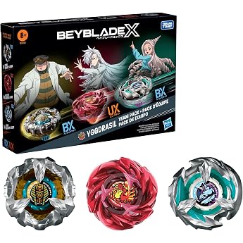 Hasbro Beyblade X Yggdrasil Team Pack, Includes 3 Takara Tomy Spinning Tops, Battle Spinner Toys, Ages 8+