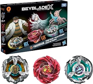 Beyblade X, Pack de Equipo Yggdrasil, Incluye 3 Tops Takara Tomy, Tops de Batalla, A Partir de 8 años