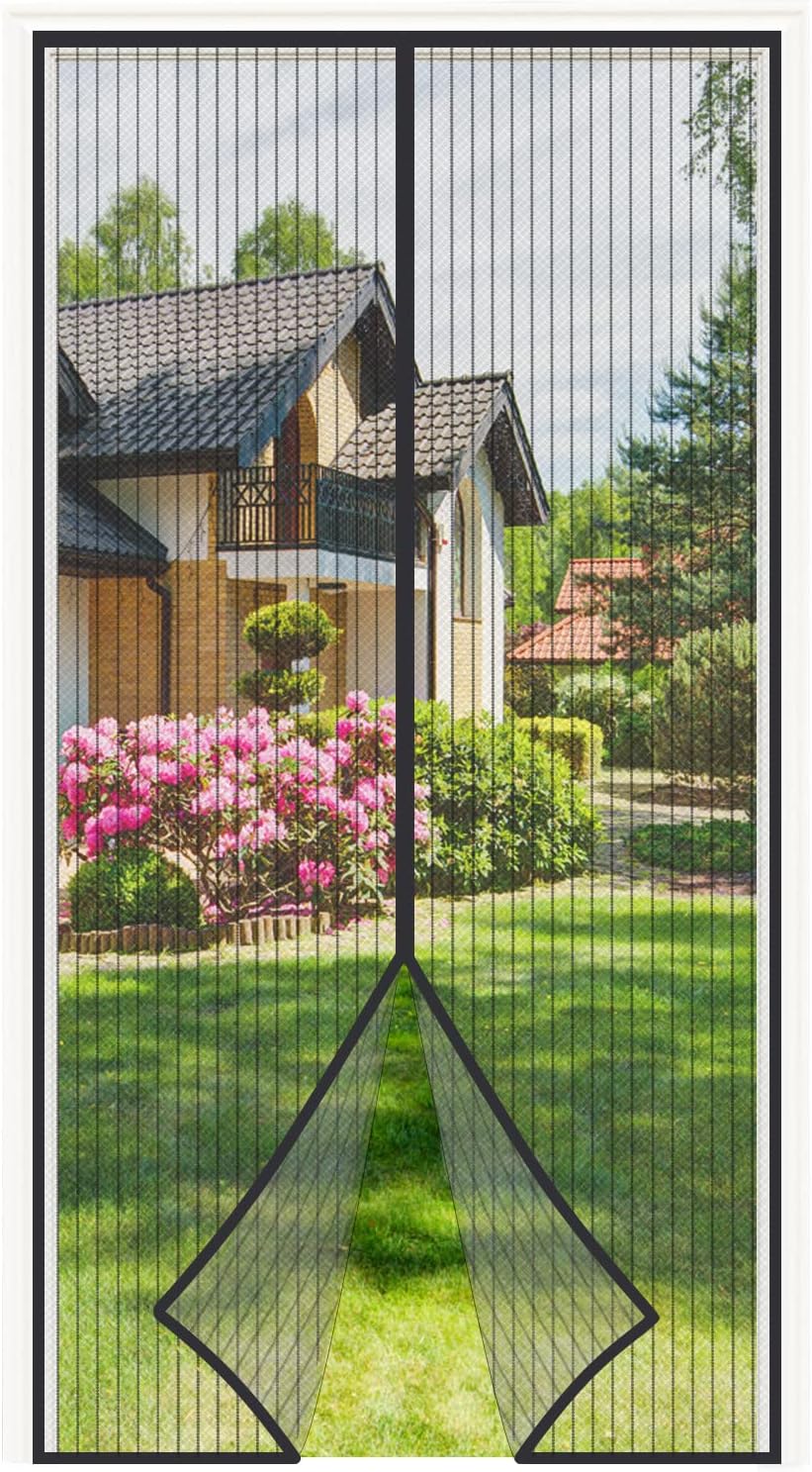 4UMOR Fly Screen Door Insect Bug Mesh Curtain Heavy Duty Strongly Magnetic Fly Door Screen for Home Apartment, No Gap, Keep Bugs Out, 75x200cm