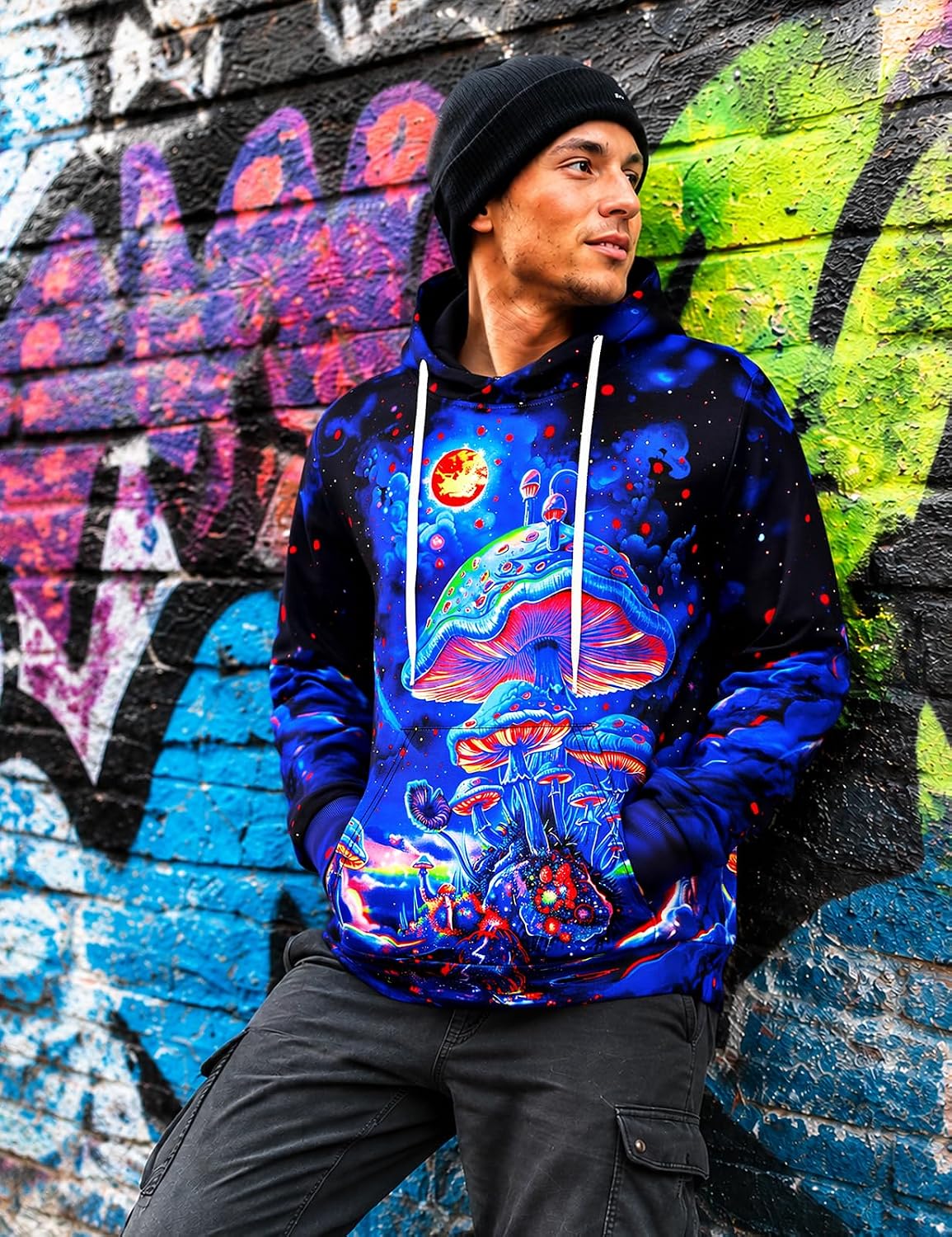 RAISEVERN Hoodies for Men Fleece Unisex Pullover Sweatshirt image 3