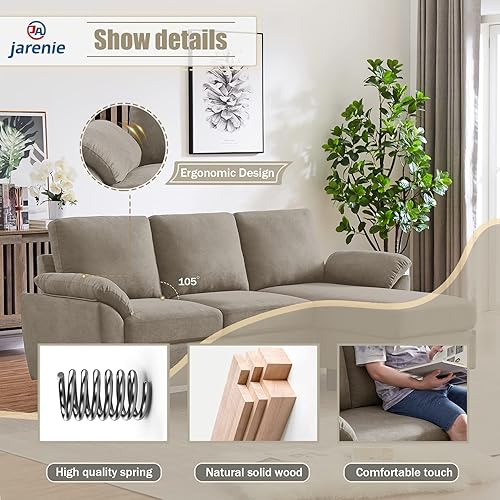 Miniatura 4 de Sofá modular convertible de 79 pulgadas, modernos sofás de 3 asientos en forma de L con diván reversible para sala de estar, apartamento y espacios