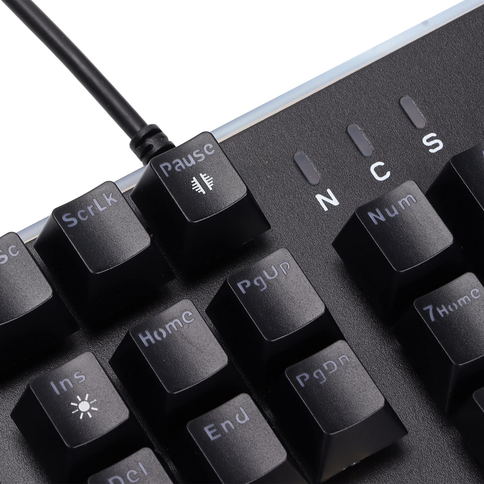 Przewodowa Klawiatura USB ze 104 Klawiszami, Zapewniająca Czysty Dźwięk i pyłoszczelną konstrukcję, Kolorowy System RGB, dla Graczy i Pracowników Biurowych