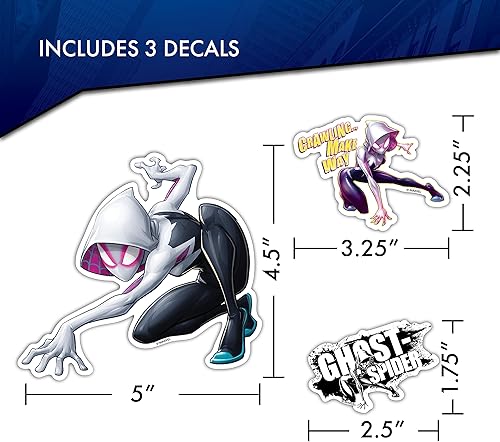 Miniatura 5 de Marvel Spider-Gwen - Juego de 9 calcomanías de vinilo para botella de agua de coche, bicicleta, casco, laptop, monopatín, calcomanías de Marvel para