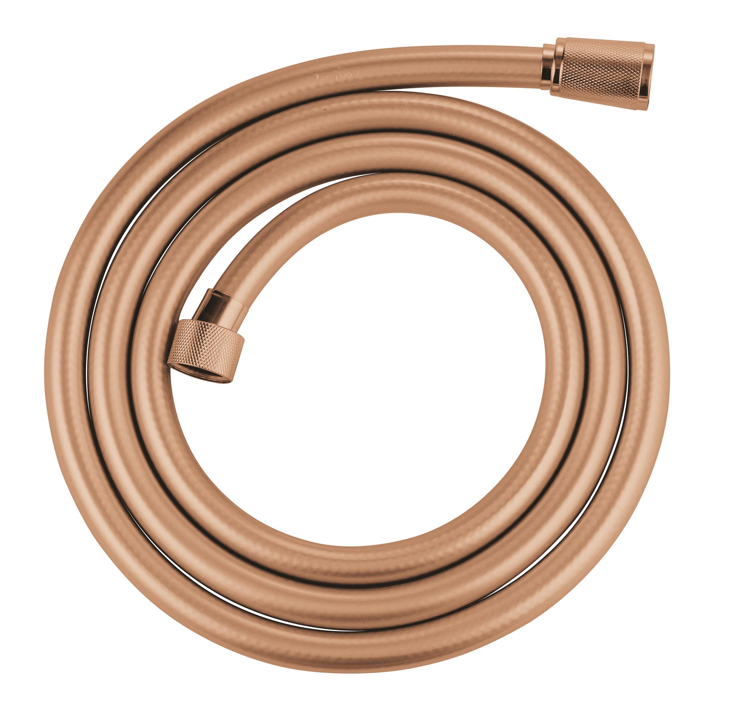 GROHE Silverflex - Flexo de ducha (1,75 m, resistente al calor, sistema anti-torsión, conexión universal G 1/2" x 1/2"), Oro Rosa, 28388DA1