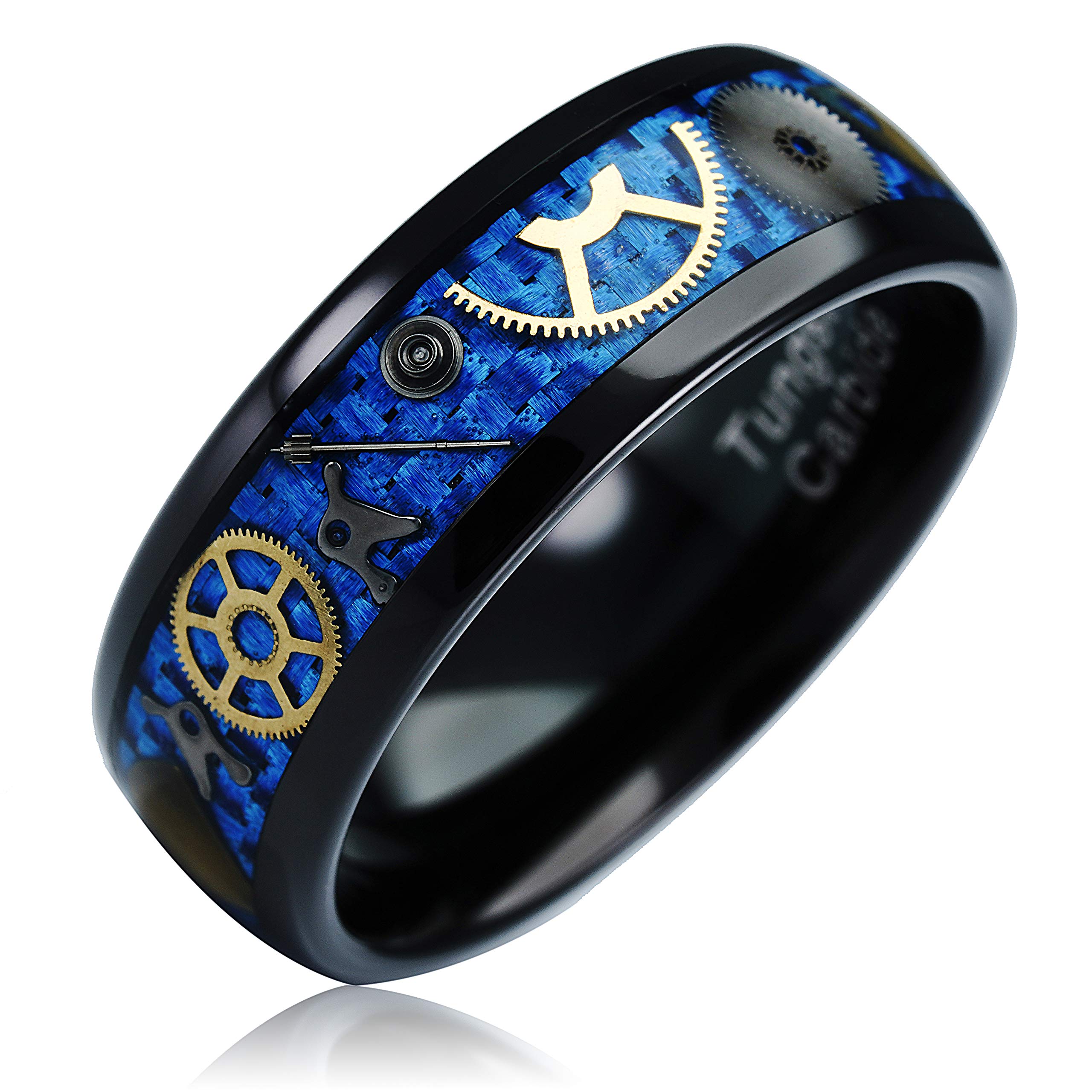 100S JEWELRY Steampunk Gear Tungsten Ring