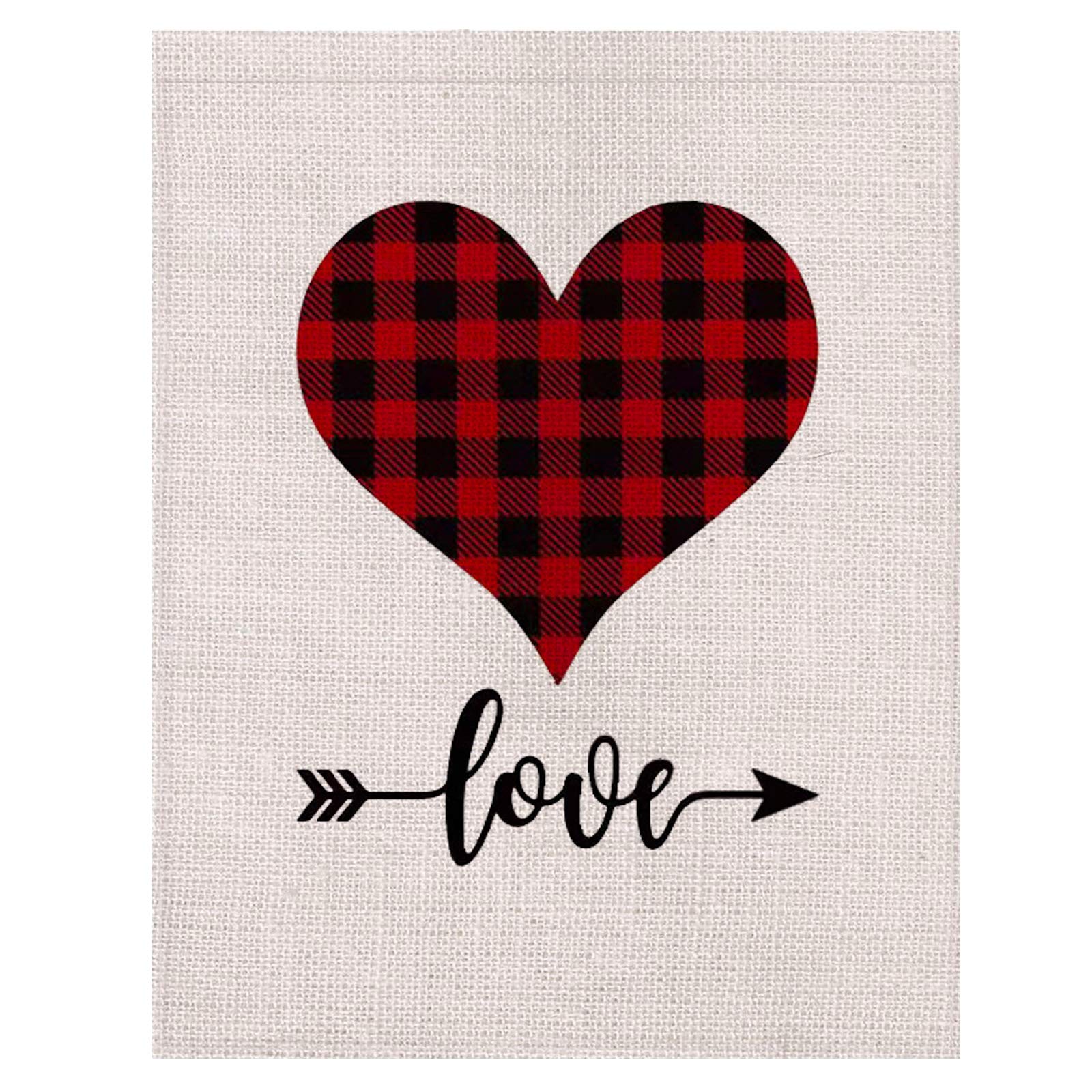 MAMASELL Valentines Day Flag Double Sided Love Heart Arrow for Yard Banner Happy Valentine's Day Home Garden Decorations 12 X 18 Inch