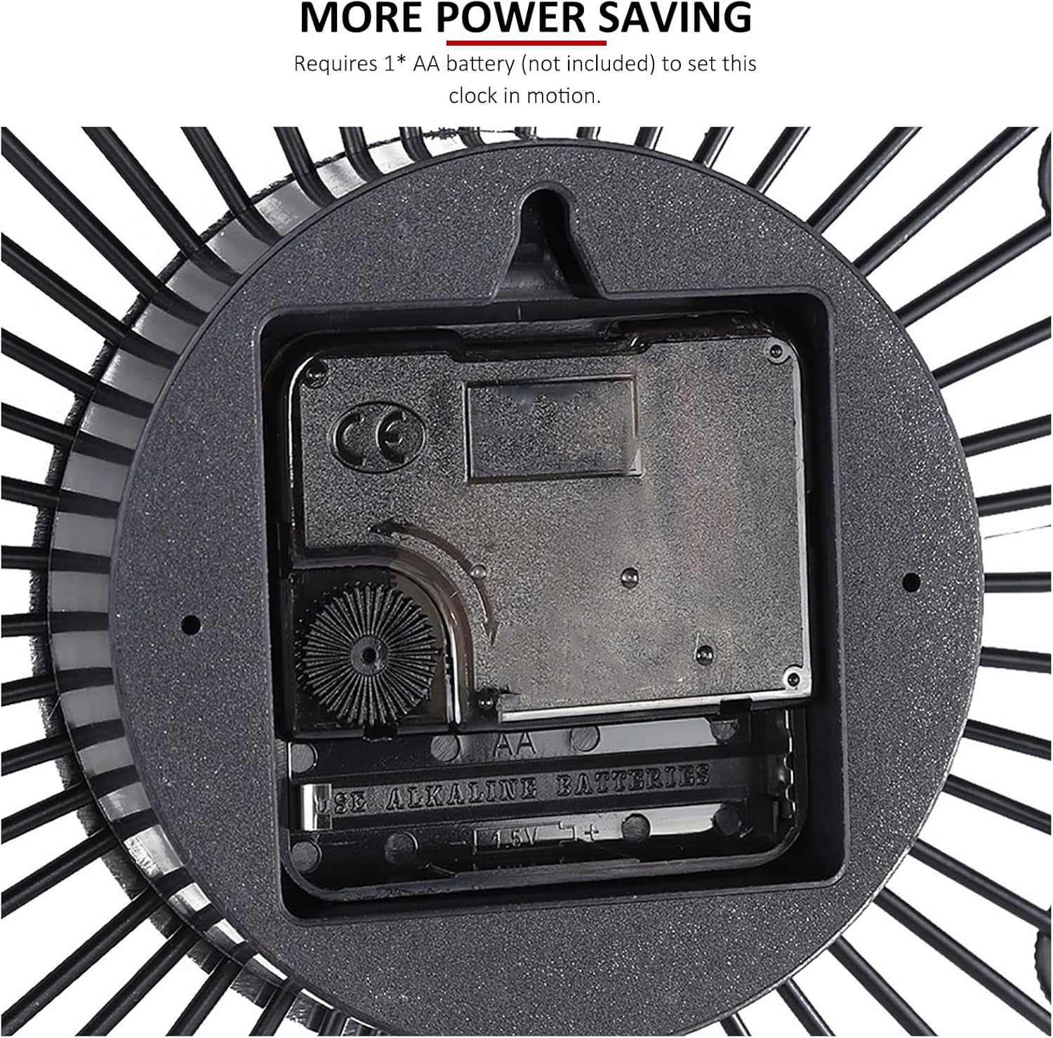 EVTSCAN 13inch Modern 3D Crystal Wall Clock Sparkling Bling Diamond-Studded Silver Wall Clock Round Flower Clock Metal Digital Needle Wall Decor for Kitchen Living Room Bedroom