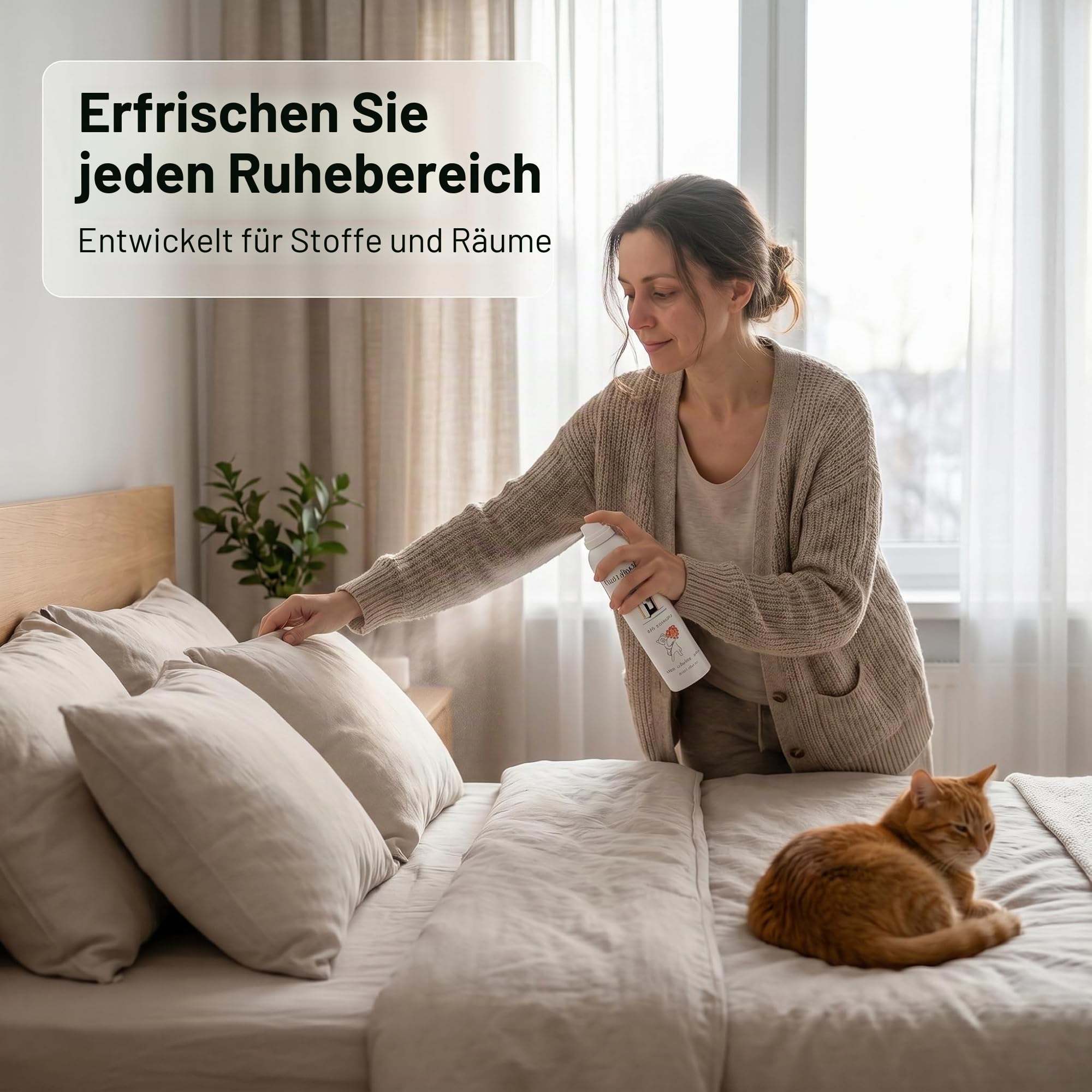 Probiotisches Anti-Allergie-Spray für Katzenbesitzer 200 ml — Neutralisiert das Fel-d-1-Allergen auf Teppichen, Sofas und Betten — Sicher für Katzen, Hunde und Kinder — Biotech-Probiotikum