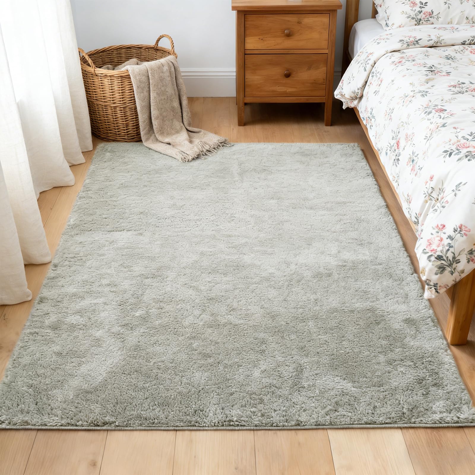 Tapis à poils longs 120x170 cm super doux et lavable pour décoration intérieure
