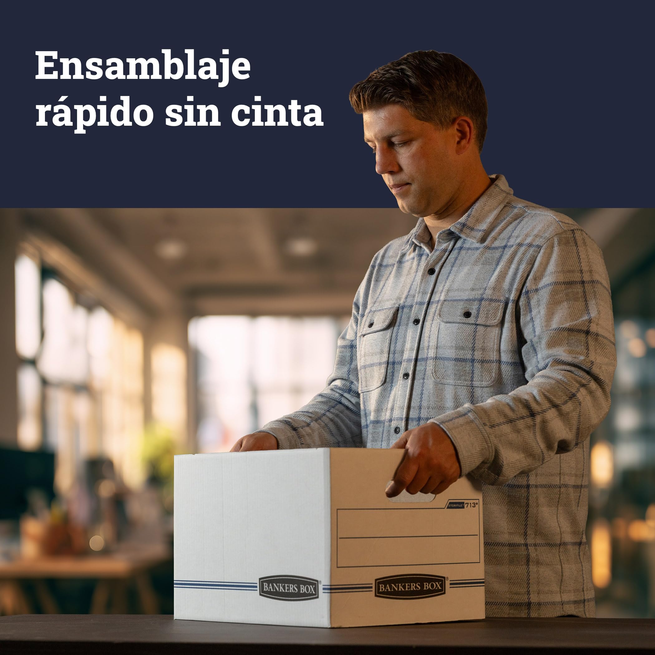 Bankers Box Stor/archivo caja de almacenamiento con tapa, carta/Legal, 12 x 10 x 15 cm, color blanco pack de 6
