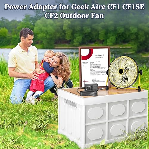 Miniatura 4 de Cargador de 24 V para Geek Aire CF1 CF1SE CF2 Ventilador de camping recargable de alta velocidad para exteriores de 12 pulgadas 16 pulgadas Fuente