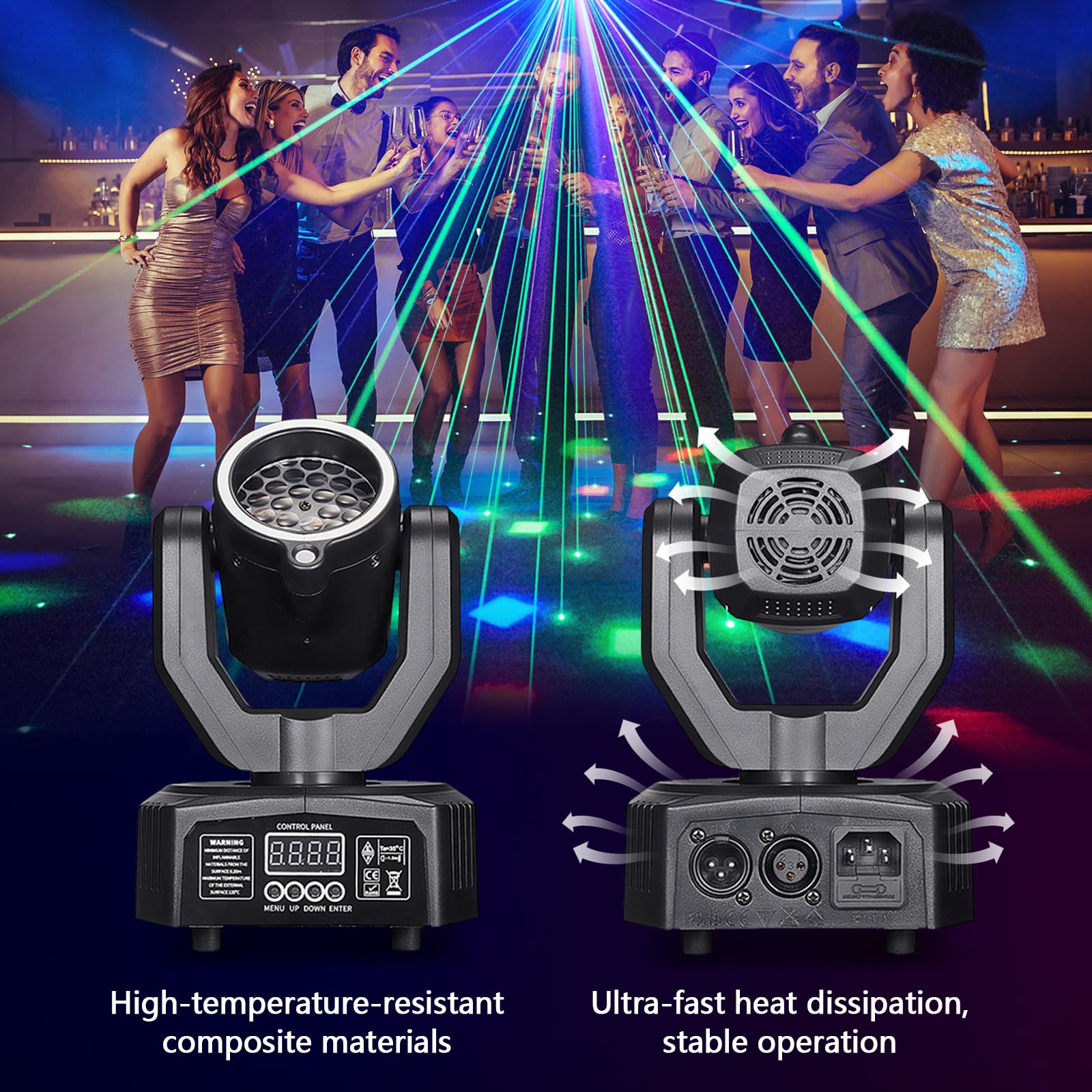 30W Mini LED Moving Head Beam Scheinwerfer RGBW, Discolicht mit Gobo & Sternenhimmel Effekt, DMX512 Soundaktiv, Stroboskop mit Fernbedienung für DJ, Partys, Bars, KTV, Hochzeiten & Bühnen