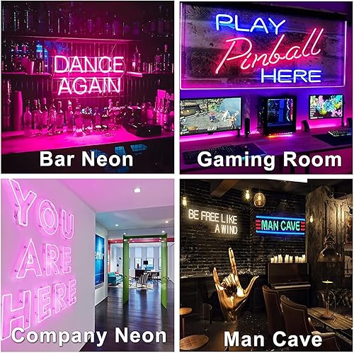 Vista 34 de Letreros de neón con logotipo personalizado, logotipo de negocios personalizable, diseño de neón impreso UV, letrero de neón LED regulable