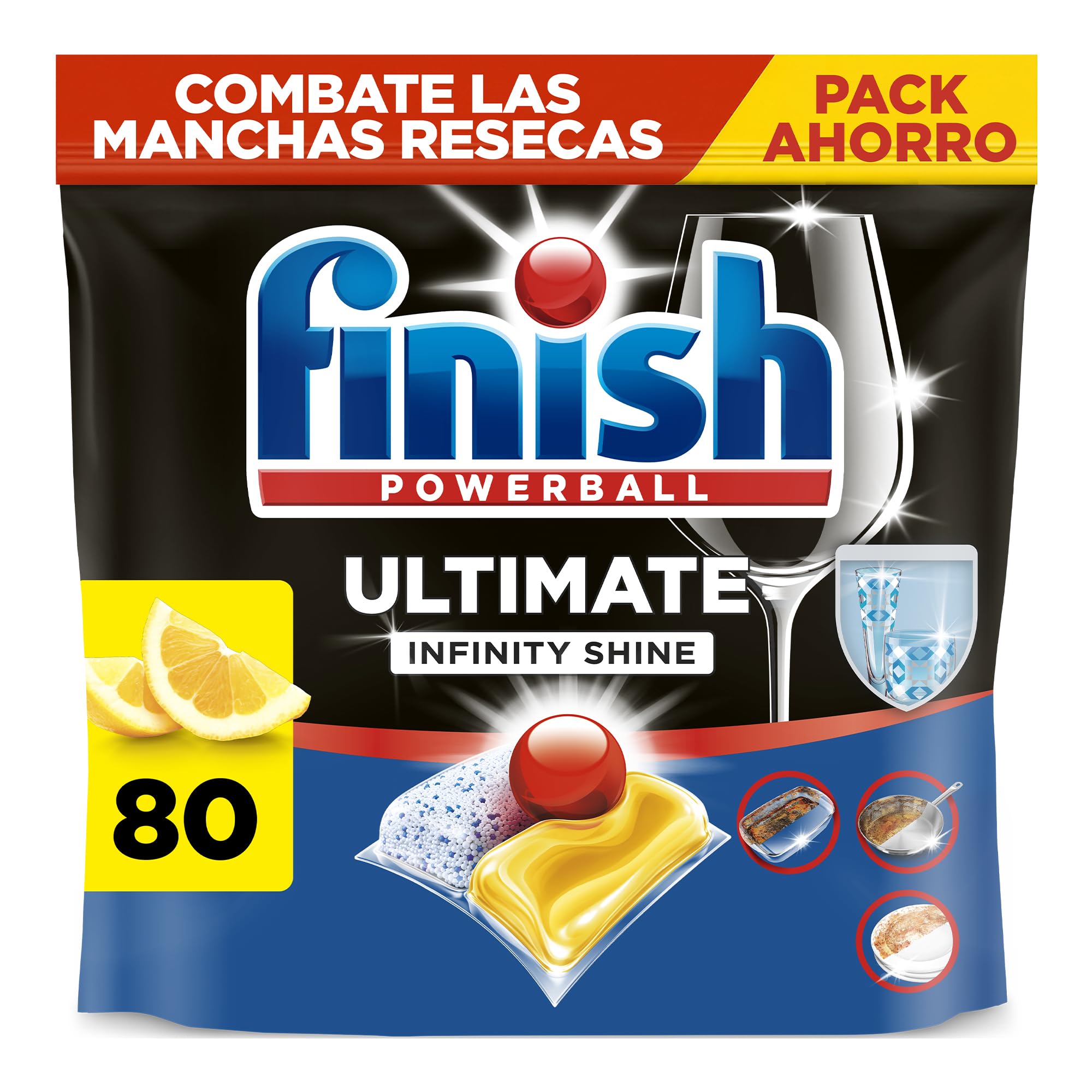 Finish Ultimate Infinity Shine Pastillas para lavavajillas aroma Limón - 80 en oferta en Amazon