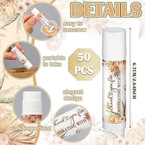 Miniatura 6 de 50 unidades de bálsamos labiales de agradecimiento para despedida de soltera, regalos de boda, flores negras, dama de honor, despedida de soltera,