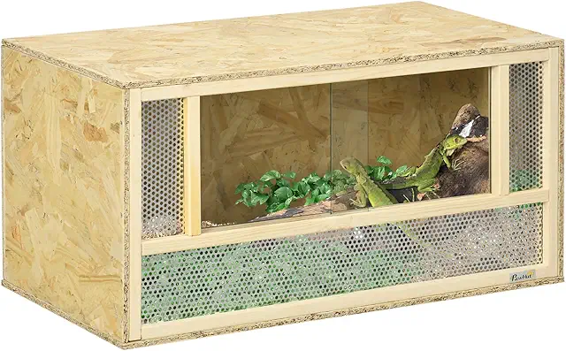 Terrario de Madera OSB para Reptiles 80x40x40 cm con Puerta Corredera