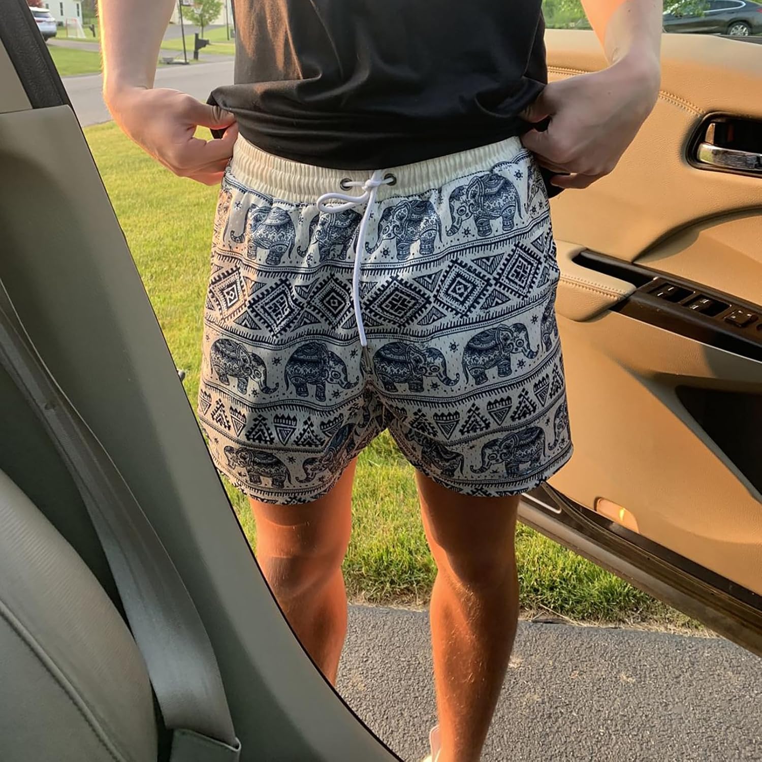 BOOMLEMON Mens Mesh Graphic Print Shorts Casual Fashion Cool Shorts Retro Active Gym Streetwear Short Pants - Image 6