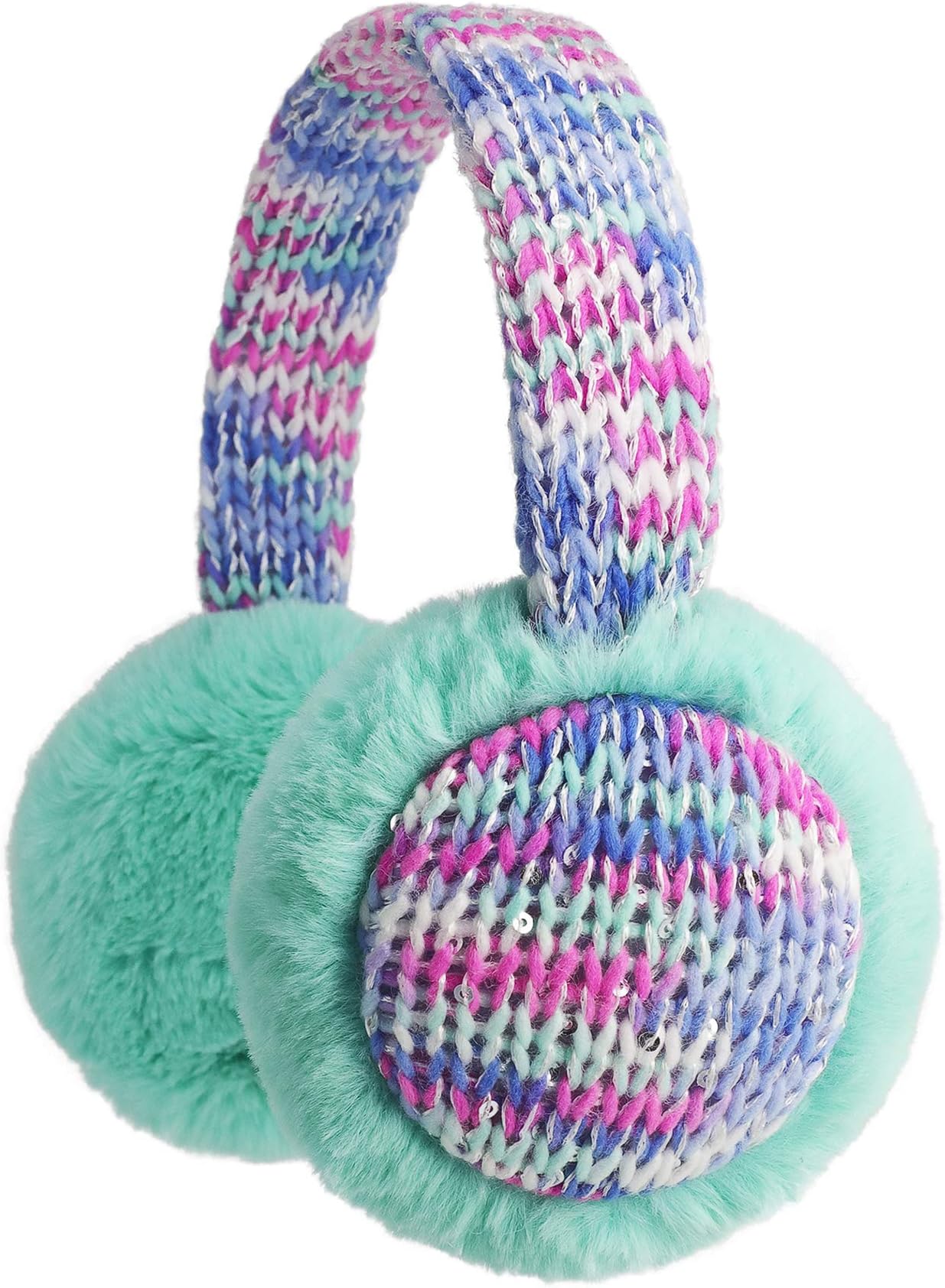 Kids Knit Earmuffs Winter Outdoor Furry Ear Warmers for Boys Girls from Toddler to Big Kids