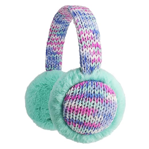 Flammi Kids Knit Earmuffs Winter Outdoor Furry Ear Warmers for Boys Girls