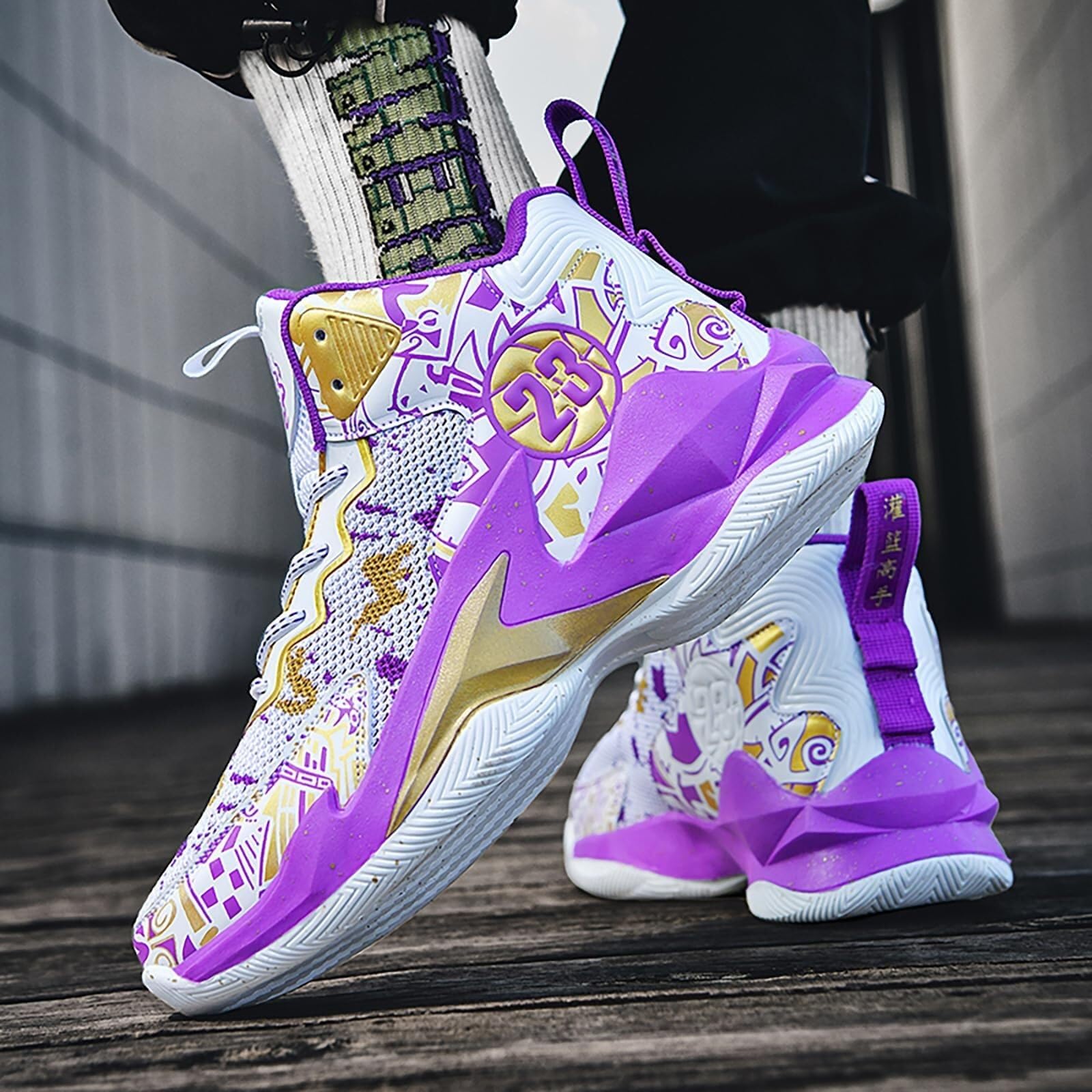 Buty do Koszykówki Unisex Podeszwa Gumowa Amortyzacja Wsparcie | Podeszwa gumowa z siateczką, grip i amortyzacja; wysoka cholewka stabilizuje kostkę na sport i na co dzień
