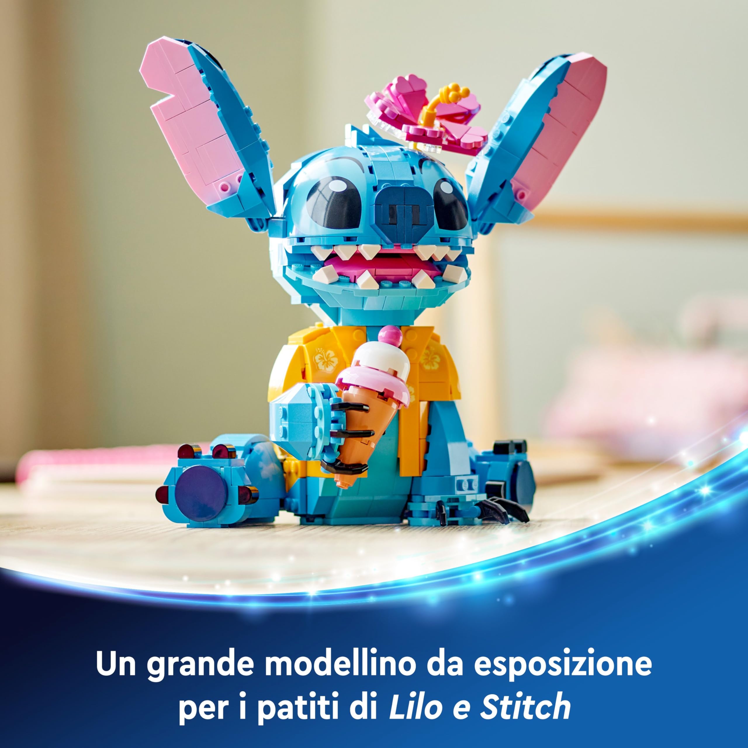 LEGO | Disney Stitch Giocattolo - Personaggio da Gioco e da Esposizione con Cono Gelato e Fiore Decorativo - Regalo per Bambine, Bambini e Fan del Film Lilo e Stitch da 9 Anni in su - 43249