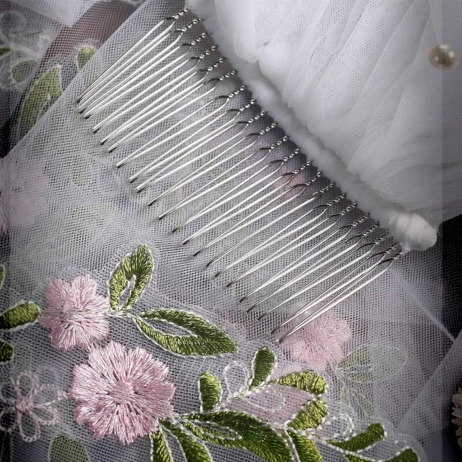 Boho Colorful Floral Embroidered Bridal Veil | Wildflower Fingertip Wedding Veil | Botanical Soft Tulle Veil | Romantic Bohemian Bride