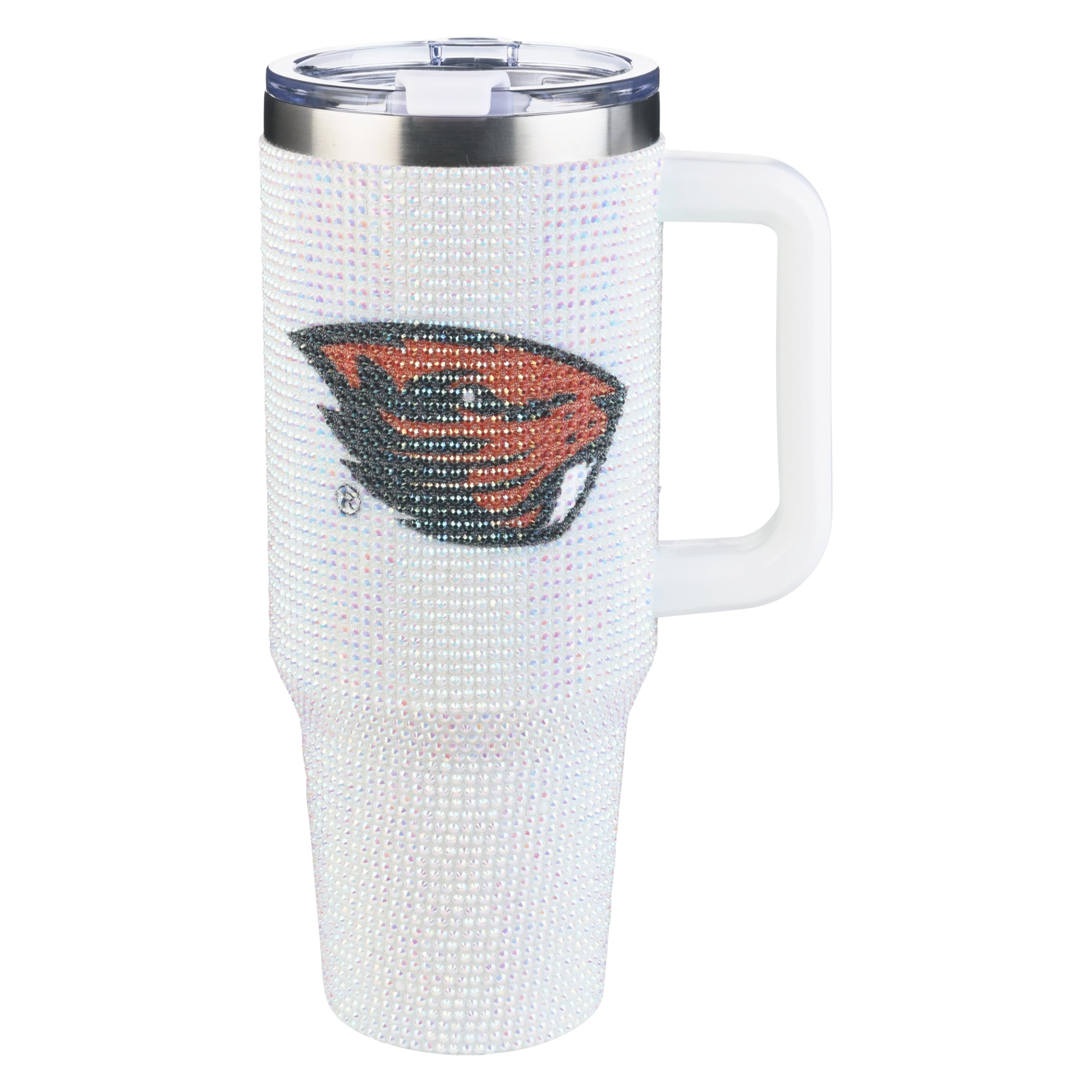 The Memory Company Officially Licensed 40oz White Bling Game Day Tumbler, Oregon State University