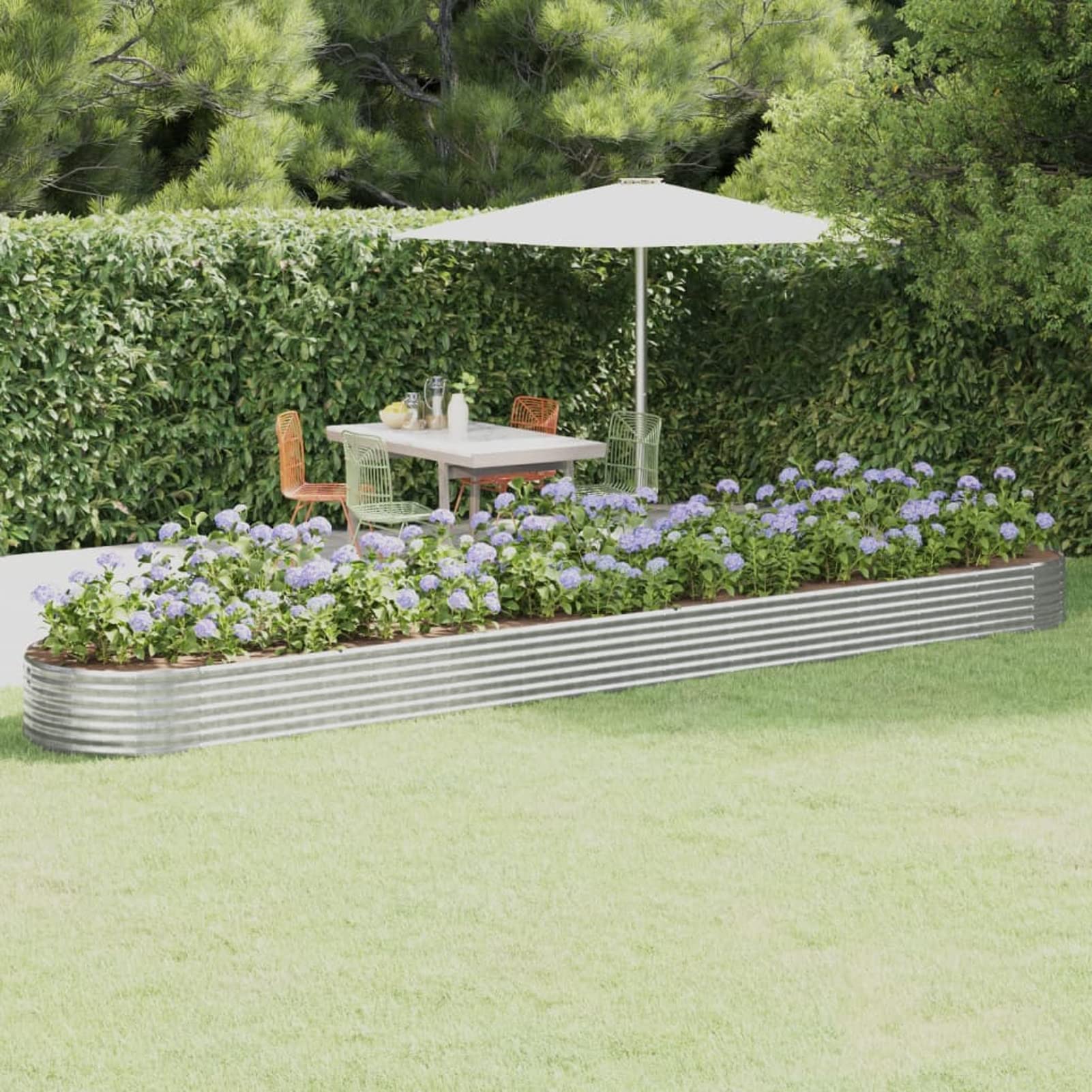 ShGaxin Blumenkasten aus pulverbeschichtetem Stahl, fr den Stadtgarten,  Terrasse, fr den Auenbereich, fr den Garten, Pflanzgefe, Anzuchttisch,  Gemsegarten zu Hause, silberfarben, 544 x 100 x 36: Amazon.de: Garten