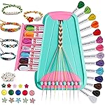 Arts and Crafts for Kids Ages 8-12,Friendship Bracelet Making Kit for Girl,Kids Jewelry Making Kit with 28 Pre-Cut Threads,Christmas Birthday Gifts for Ages 6 7 8 9 10 11 12 Year Old-LightBlue/Pink