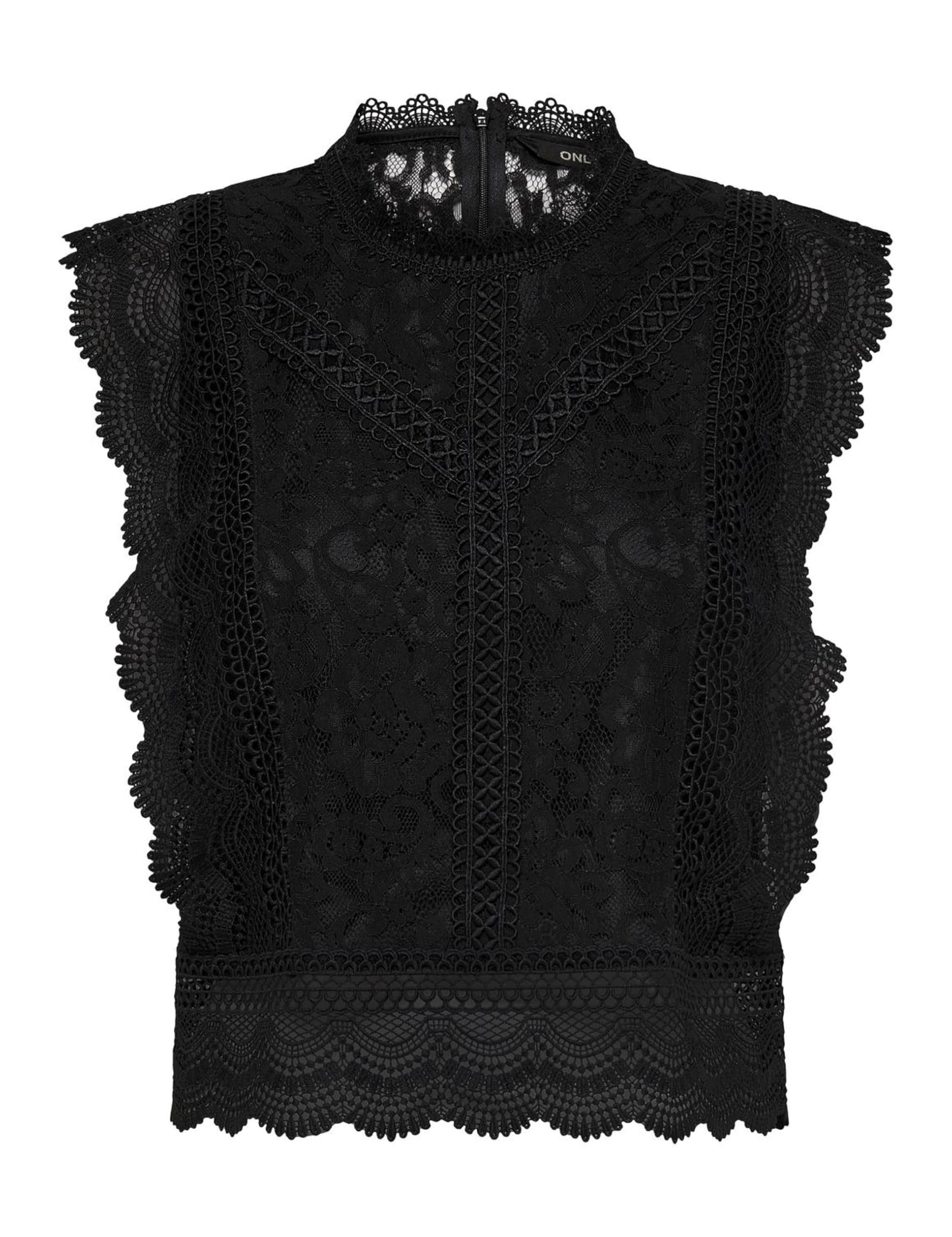 ONLY Damen Onlkaro S/L Lace Top WVN, Schwarz, XL