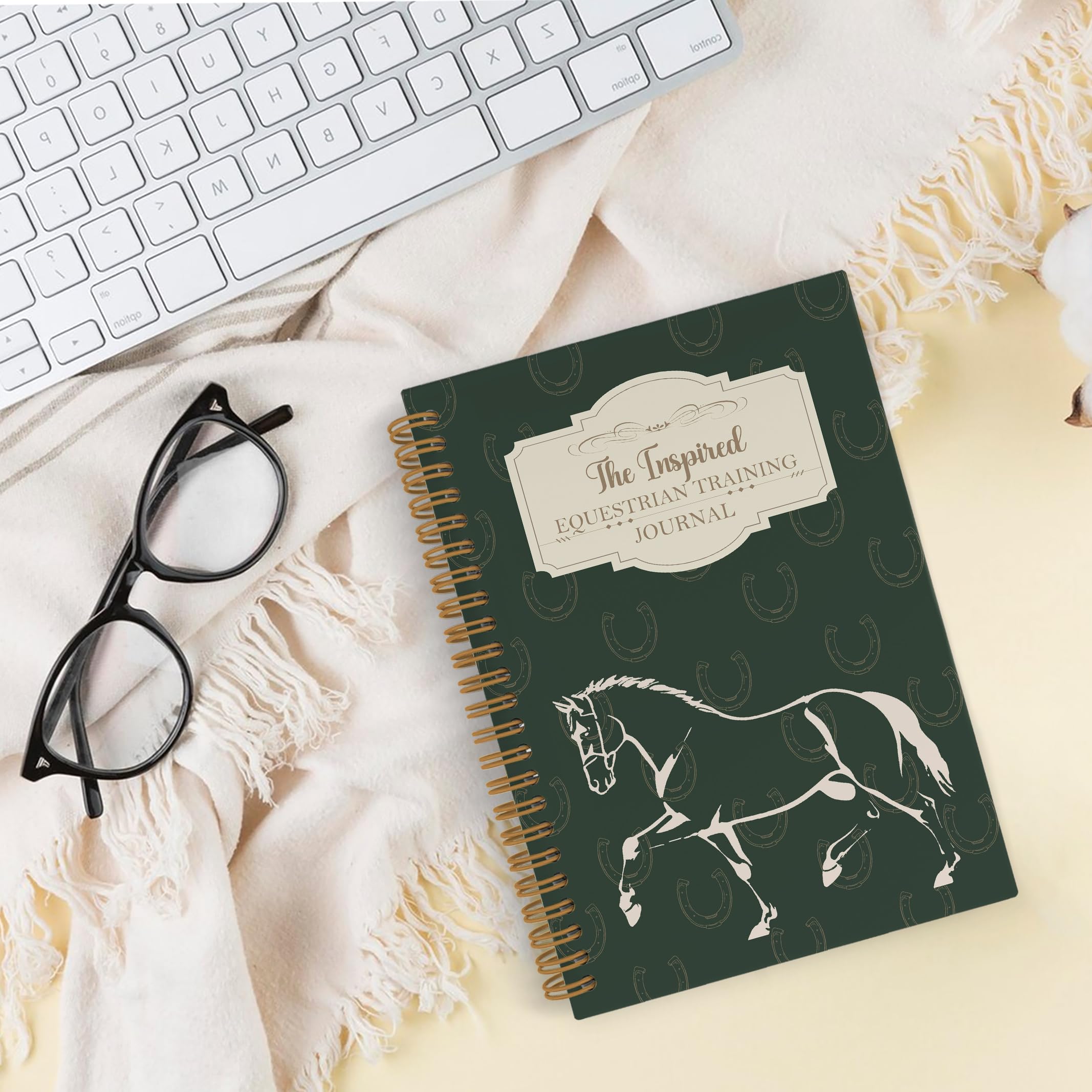 QLMX Cuaderno en espiral de entrenamiento ecuestre, diario de caballos, cuaderno de caballos, regalos ecuestres para mujeres parrillas, suministros de oficina para entrenadores de caballos, regalos