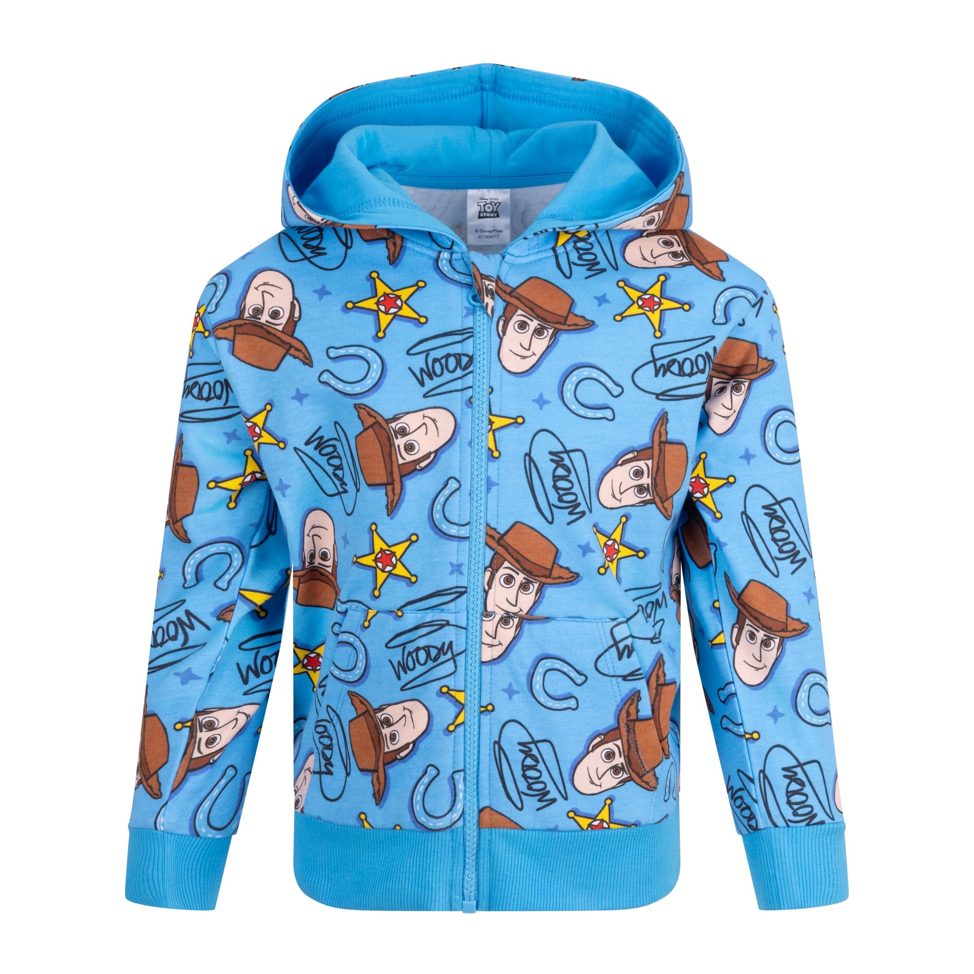 Disney Toy Story Woody Zip through Hoodie for children, 100% Cotton, 5-6 Years: 116cm, Blue