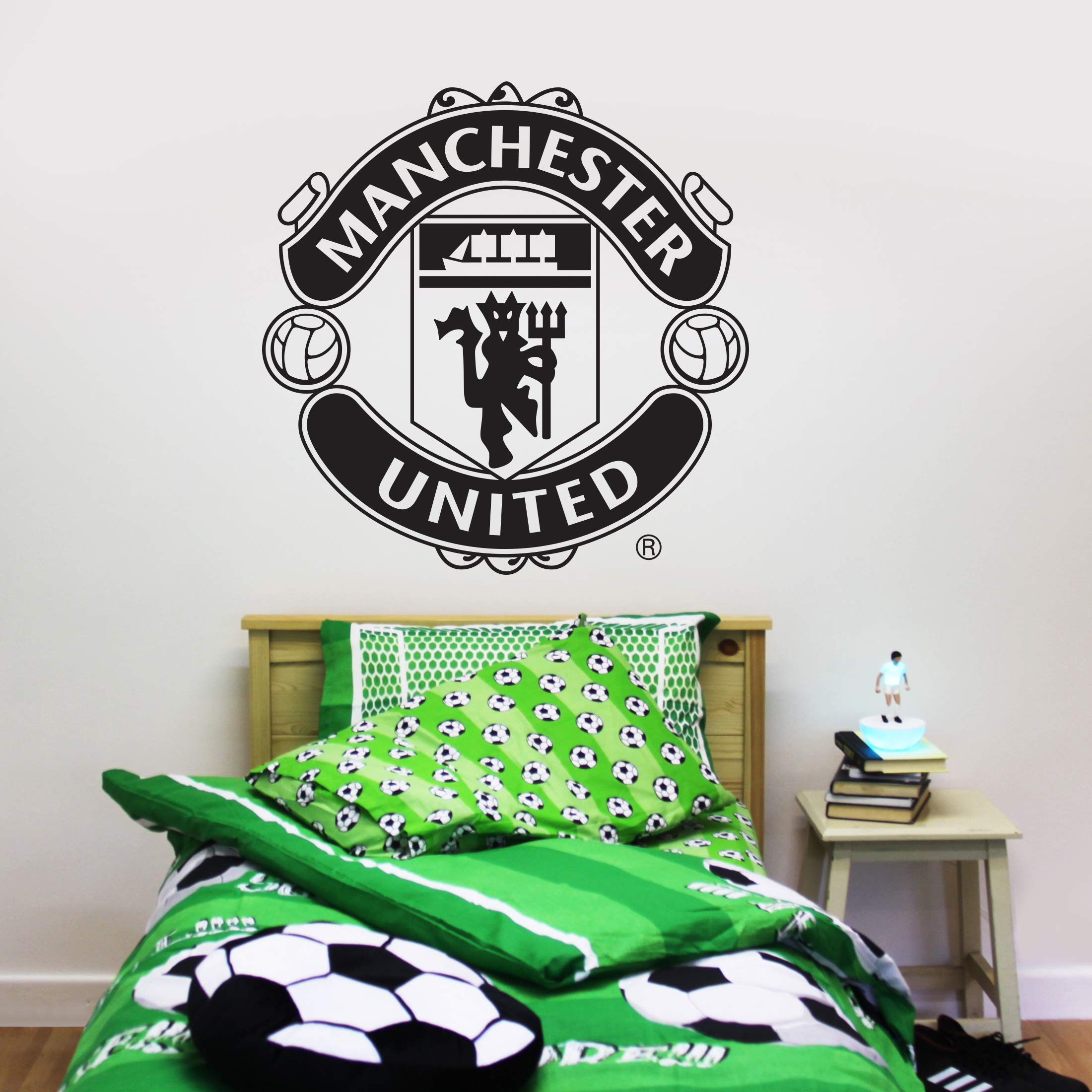 Manchester United Football Club Official (ONE Colour) Crest Sticker Decal Wall Art (Black, 60cm) — image 1