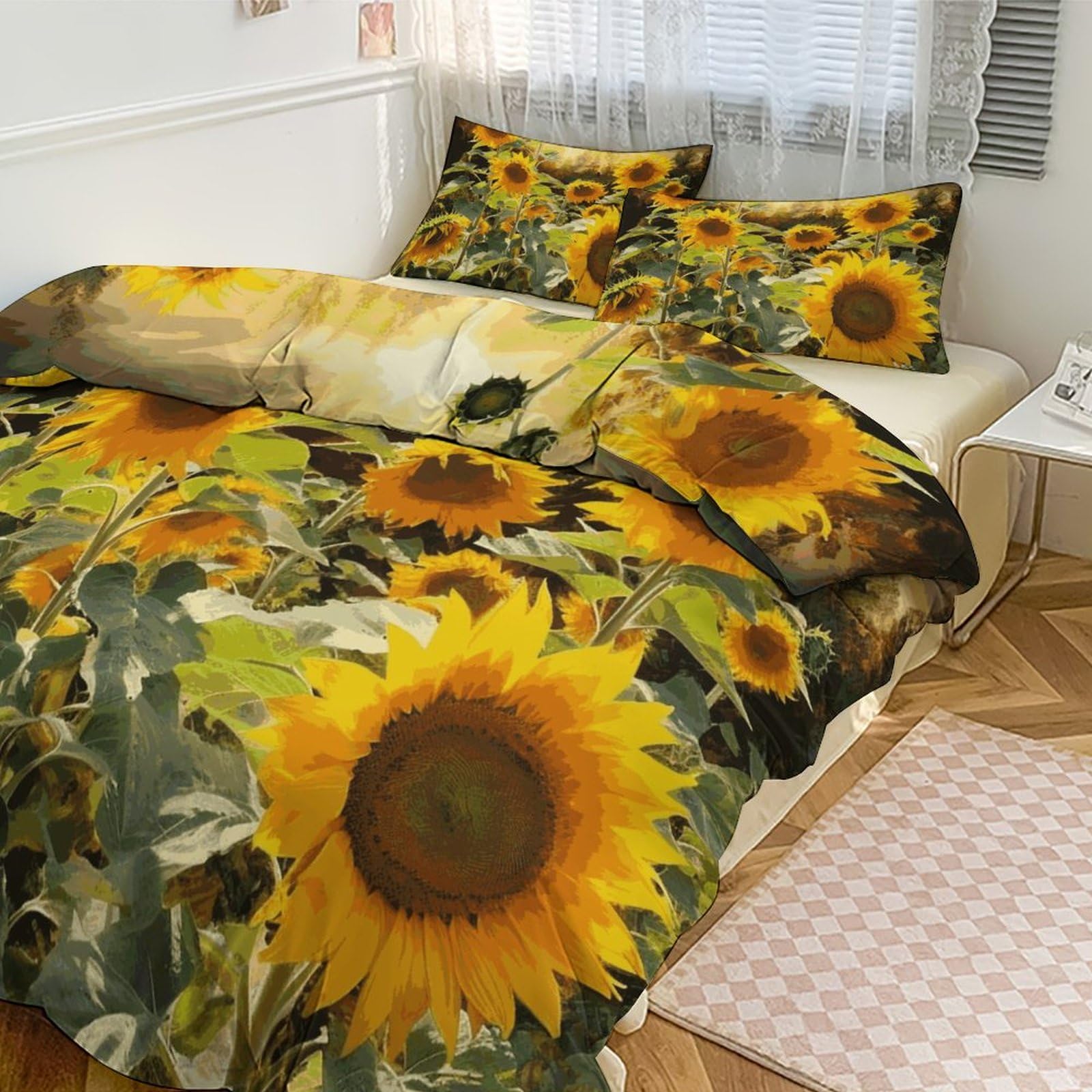 Couette grand lit tournesol pour réveils ensoleillés à la maison et à l'hôtel
