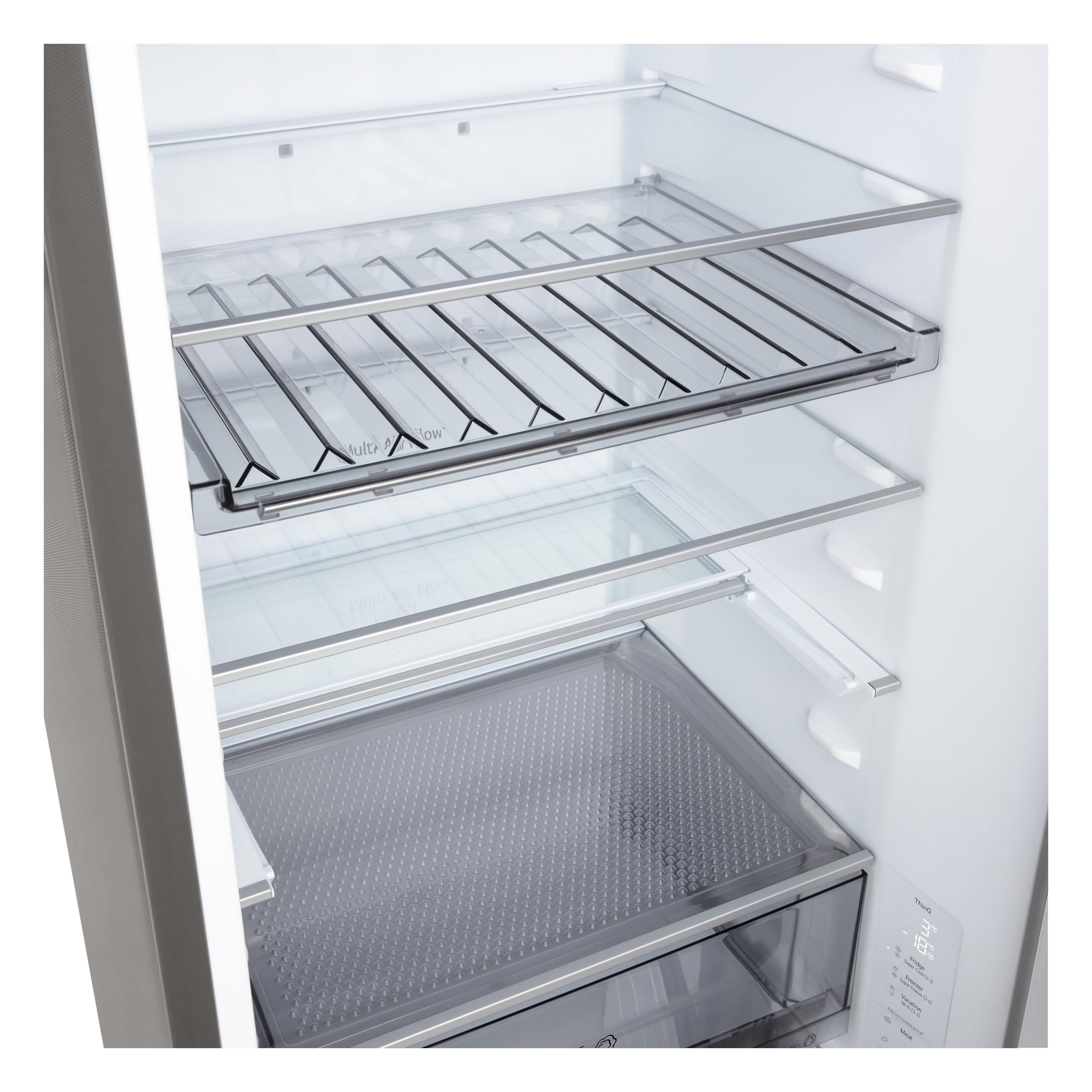 LG GBBS322CPY Frigorifero Combinato Larghezza 60 cm Fit & Max, Classe C, Raffreddamento Ottimizzato con AI Saving, Total No Frost, Door e Linear Cooling, 375 L, Smart Inverter, Wi-Fi, Prime Silver