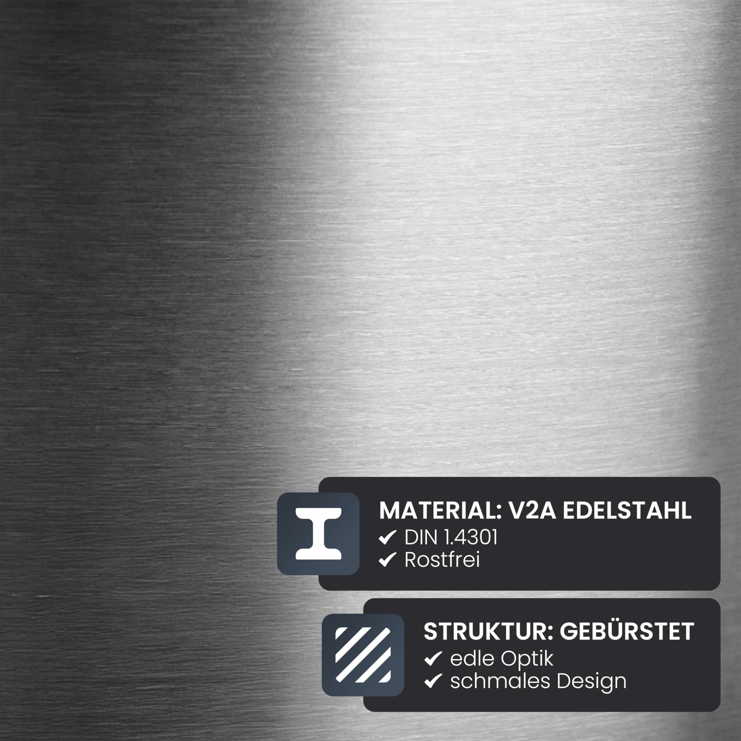 VIVANNO Standaschenbecher V2A Edelstahl Fumo - 10x82 cm (DxH) - 1 L
