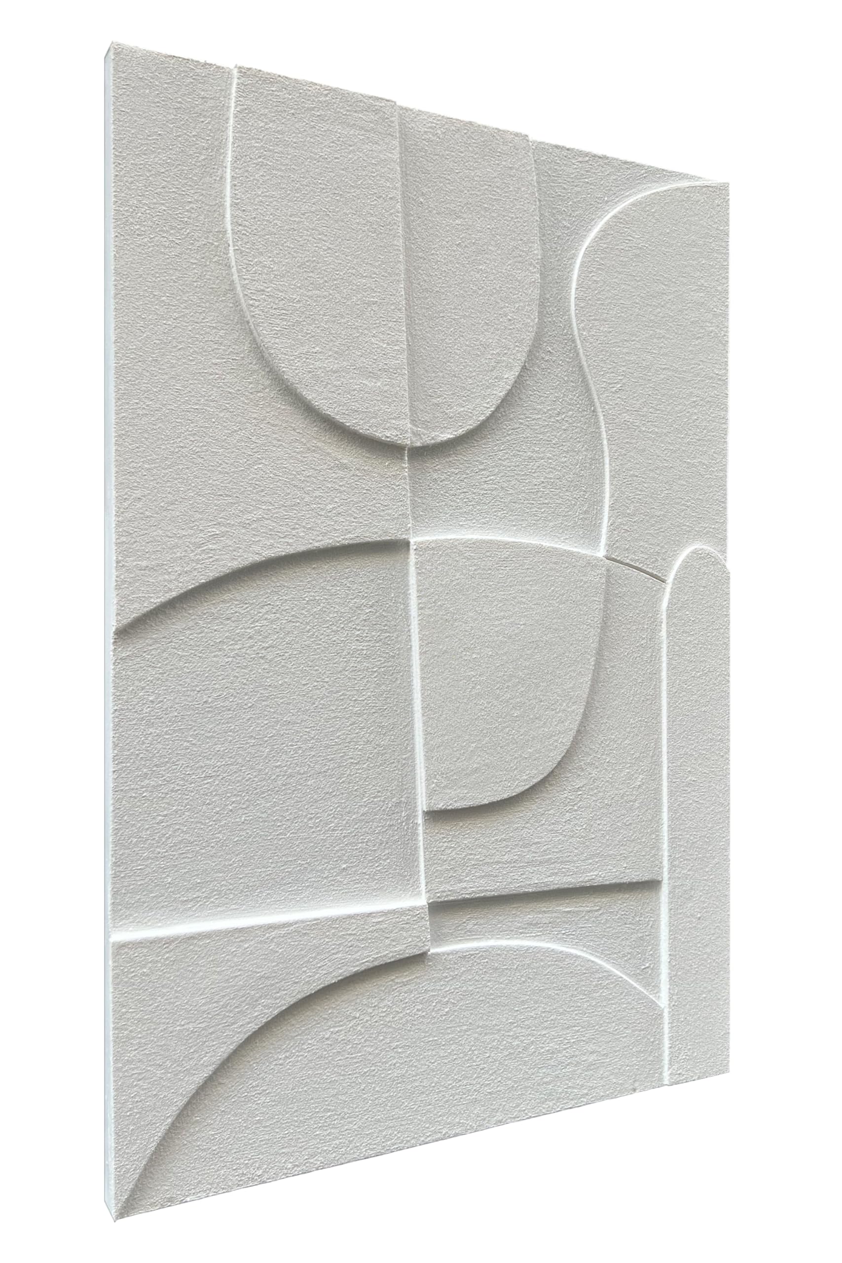 View 1 of **SLIGHT CRACK NEAR EDGE**Limiyer Art Hand-Painted White Abstract Texture Art Oil Painting 36x24 inch Modern Minimalist Art Canvas Wall Decoration
